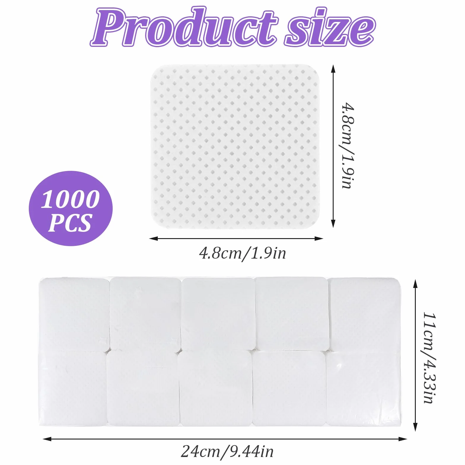Lot de 1000 cotons en cellulose non pelucheux pour ongles en gel et acrylique