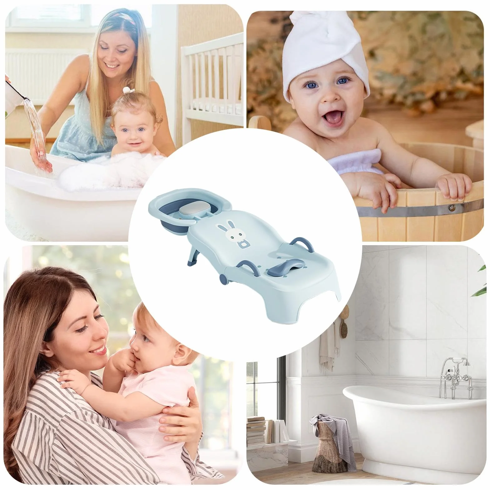 Station lavage cheveux pour Siège inclinable shampooing bébé appui-tête | Fauteuil Pliable Rince-Cheveux Enfant pour Salon Maison Salle de Bain WC Salon Filles Garçons Bébé