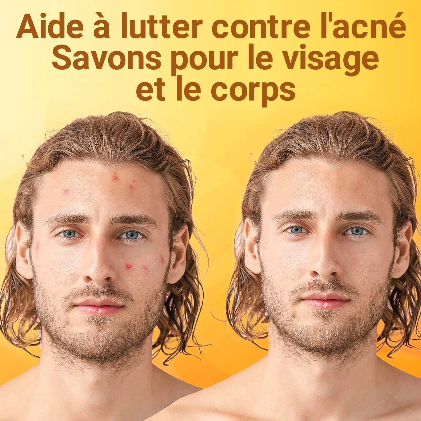 O NATURALS Savon noir africain biologique en pain, 3 pièces - Riche en beurre de karité africain - Gel douche et nettoyant visage naturel