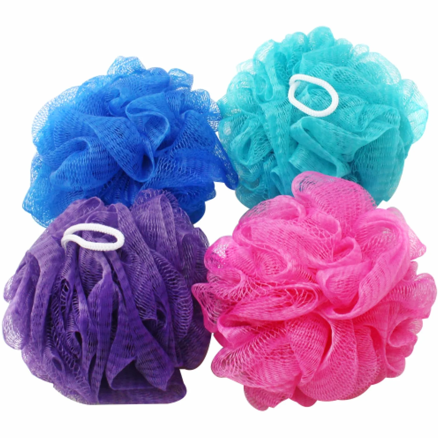 Éponge de douche 4 pièces aux couleurs vives