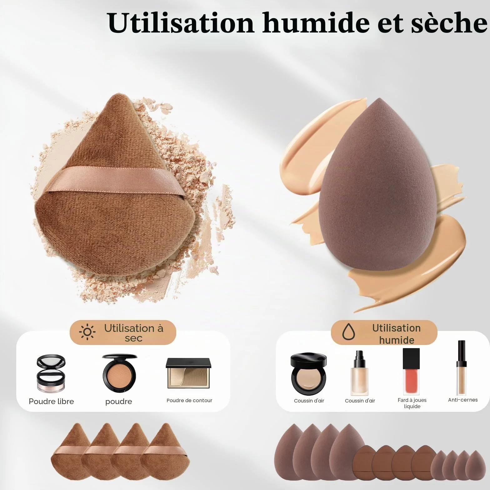 HEYMKGO Kit de 40 Pinceaux de Maquillage Professionnels - Set Complet Pinceaux Double Face