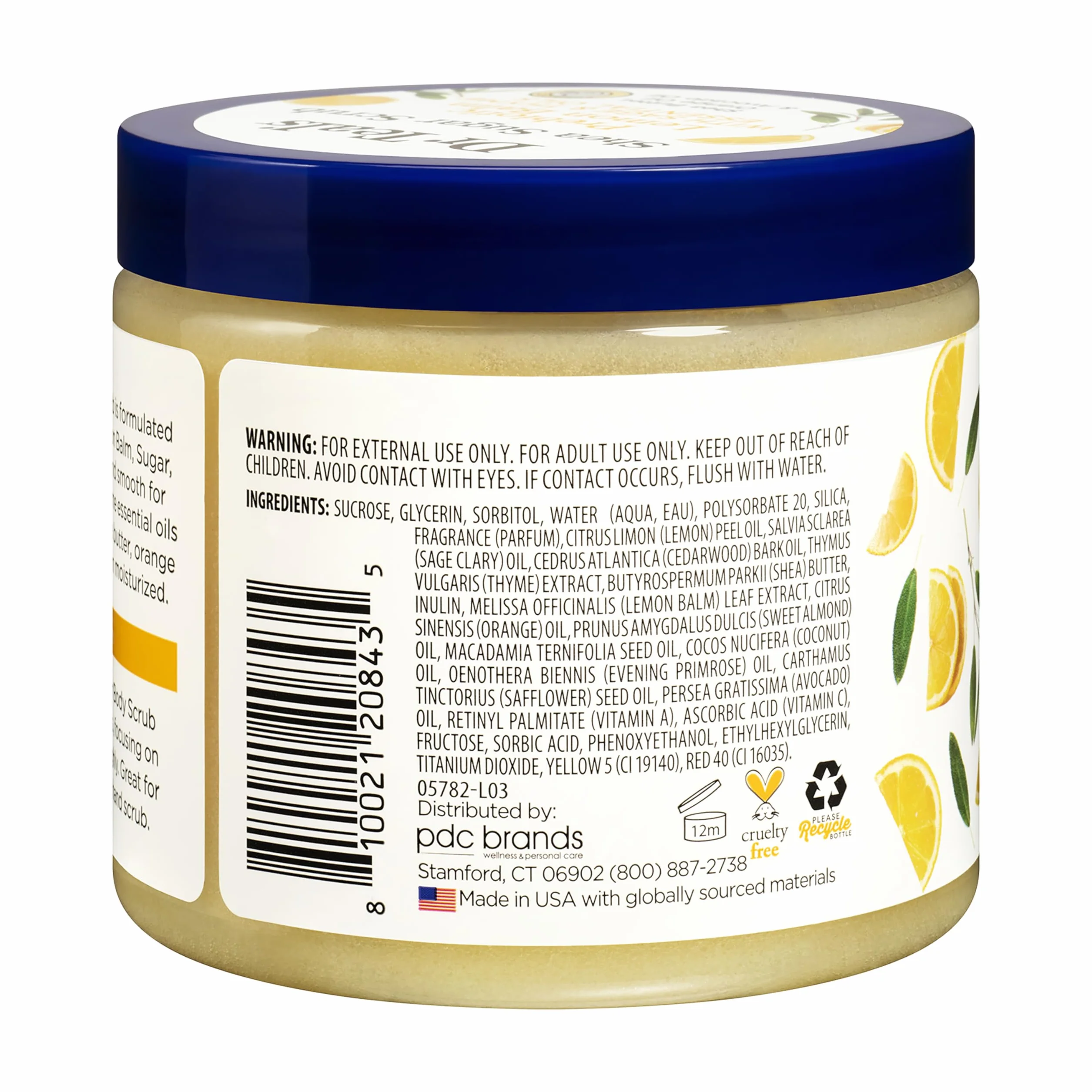 Gommage de sucre de karité Dr Teal's à la mélisse prébiotique 538 g