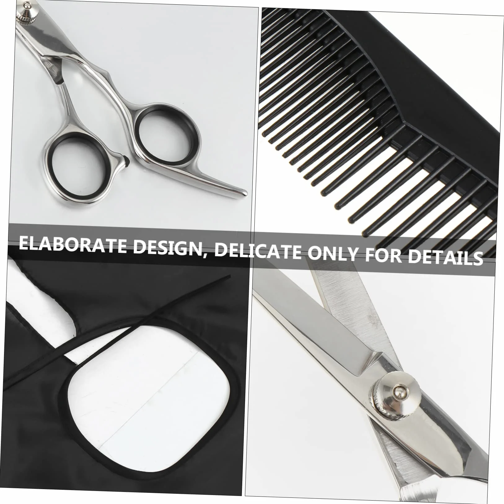 DOITOOL Ciseaux de Coiffure avec Peigne Plat pour Cheveux Clairsemés Matériel de Coiffure pour Salon et Débutants