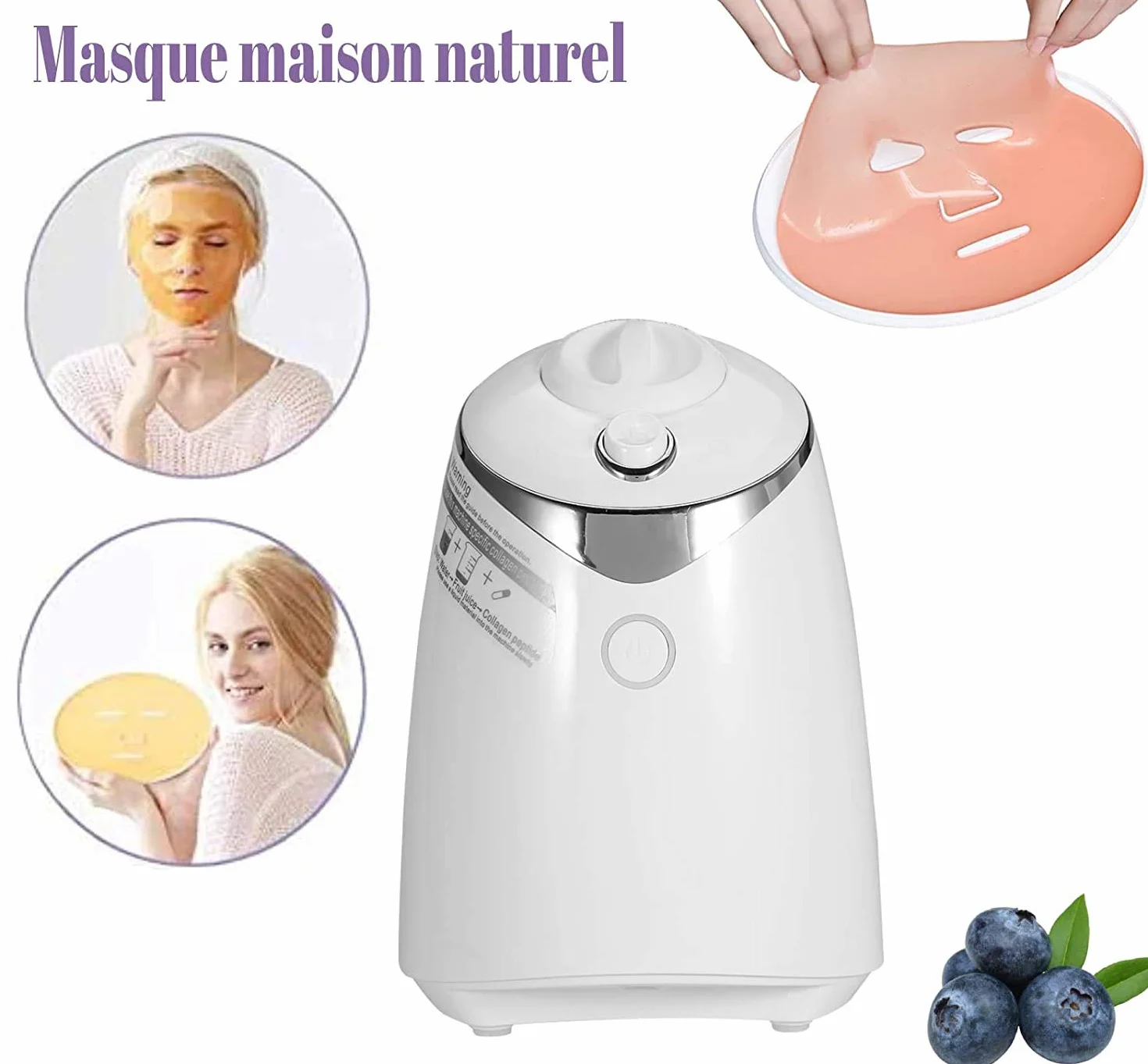 Machine à masque facial, Visage Machine avec le masque 32Pcs faisant des Capsules de collagène Machine de Masque de Fruits Bricolage Fruits légume Masque de Visage Fabricant de Soins (01)