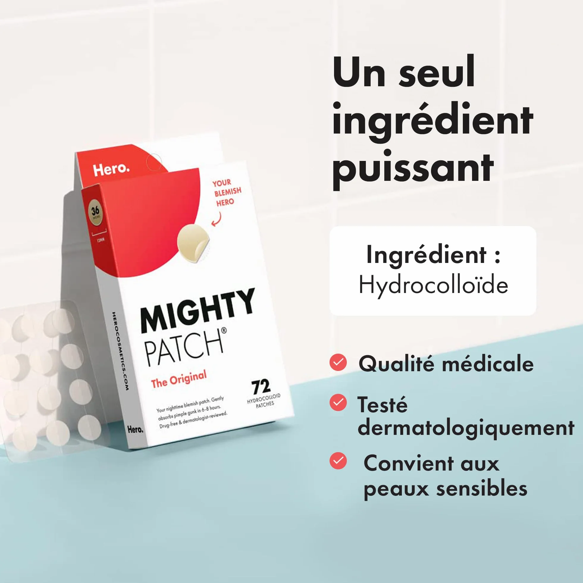 Hero Cosmetics Mighty Patch Original Patch Bouton Nuit 72 Patchs Hydrocolloïde