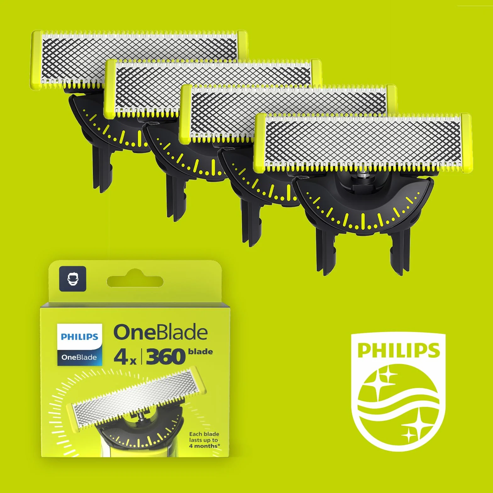 Philips OneBlade 360 lames de remplacement QP440/50 pack de 4