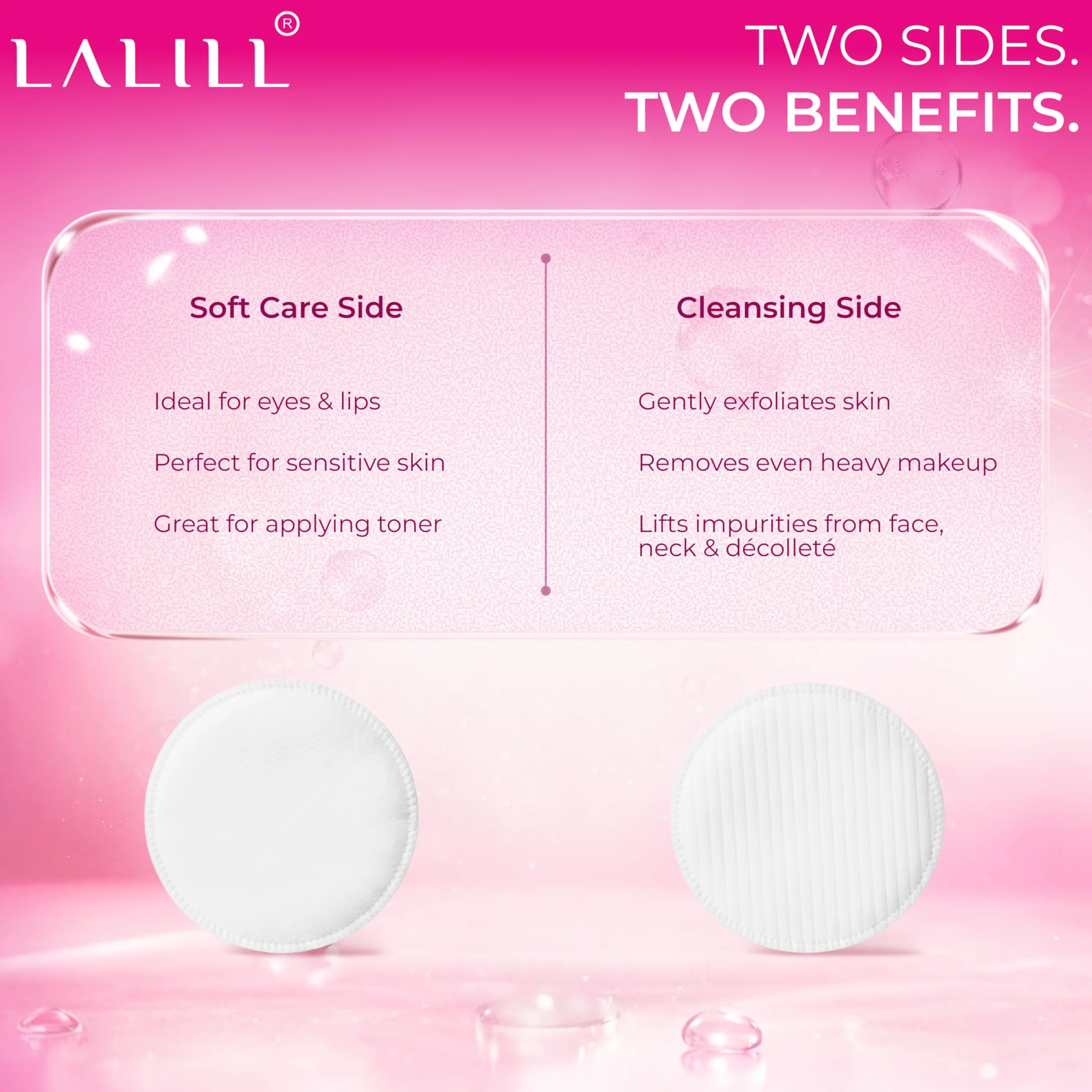 LALILL Tampons de Coton 600 Pièces – Cotons Démaquillants non Pelucheux – Nettoyage du Visage