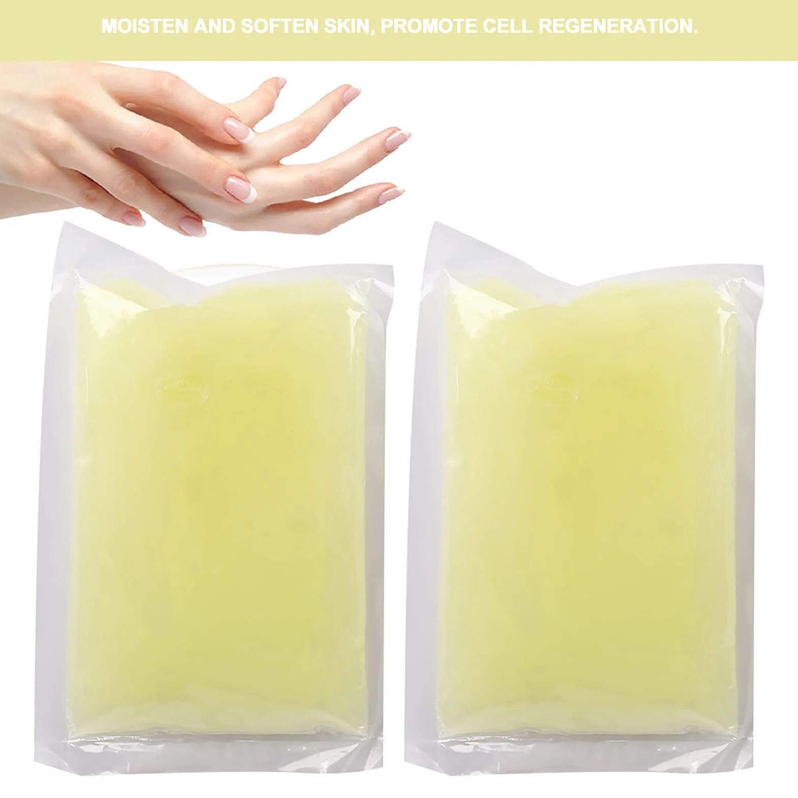 Cire de paraffine, 2 pièces cires de paraffine hydratante nourrissante cire de paraffine bain main pied masque beauté hiver soins la peau recharges cire pour spa maison salon soins du visage (citron)