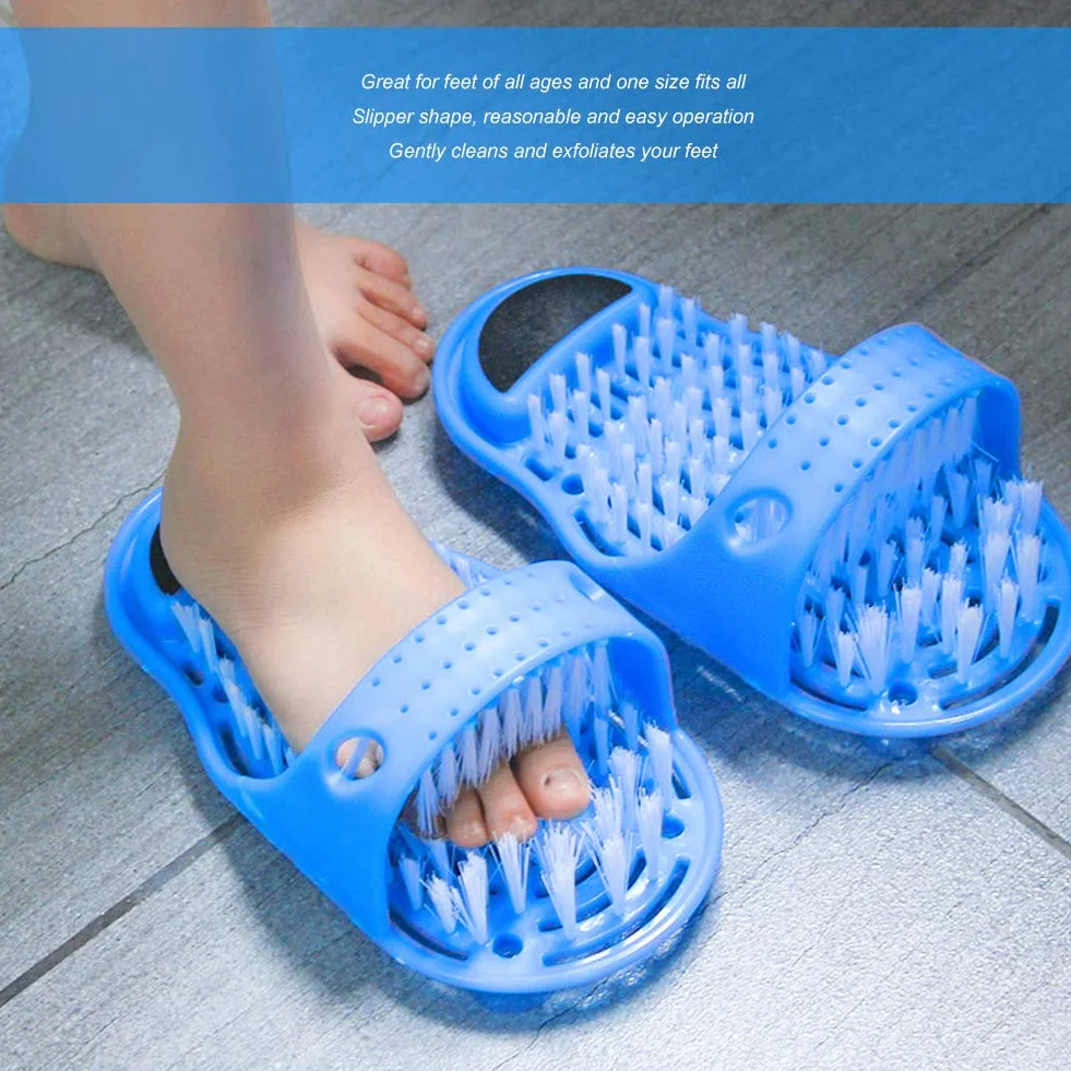 Fdit Chausson de Nettoyage des Pieds, Brosse de Nettoyage des Pieds, épurateur de Pied d'aspiration pour Douche de Lavage, Pantoufles de Masseur de Spa