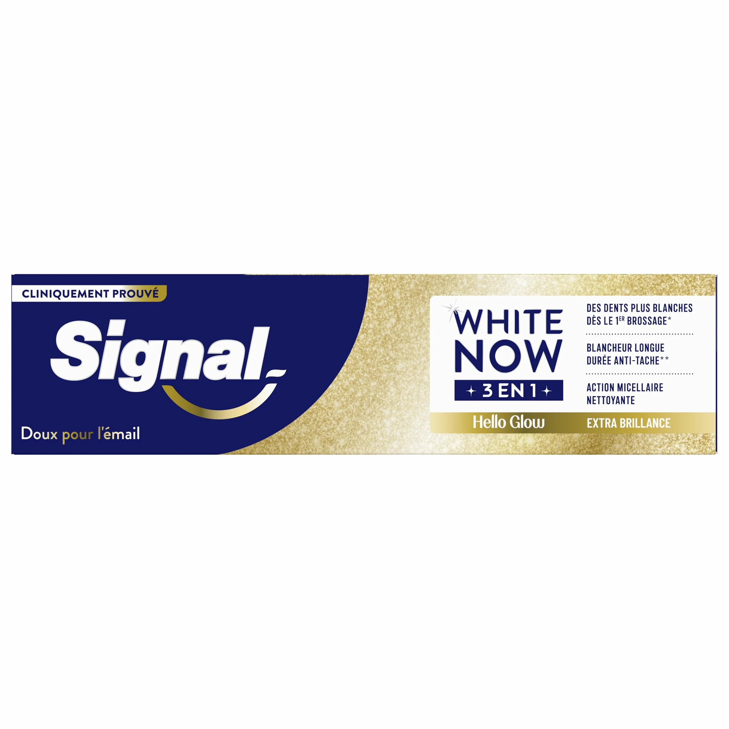 Hello Glow Dentifrice 3 en 1 Blancheur Longue Durée Anti-Tache Action Micellaire 75ml