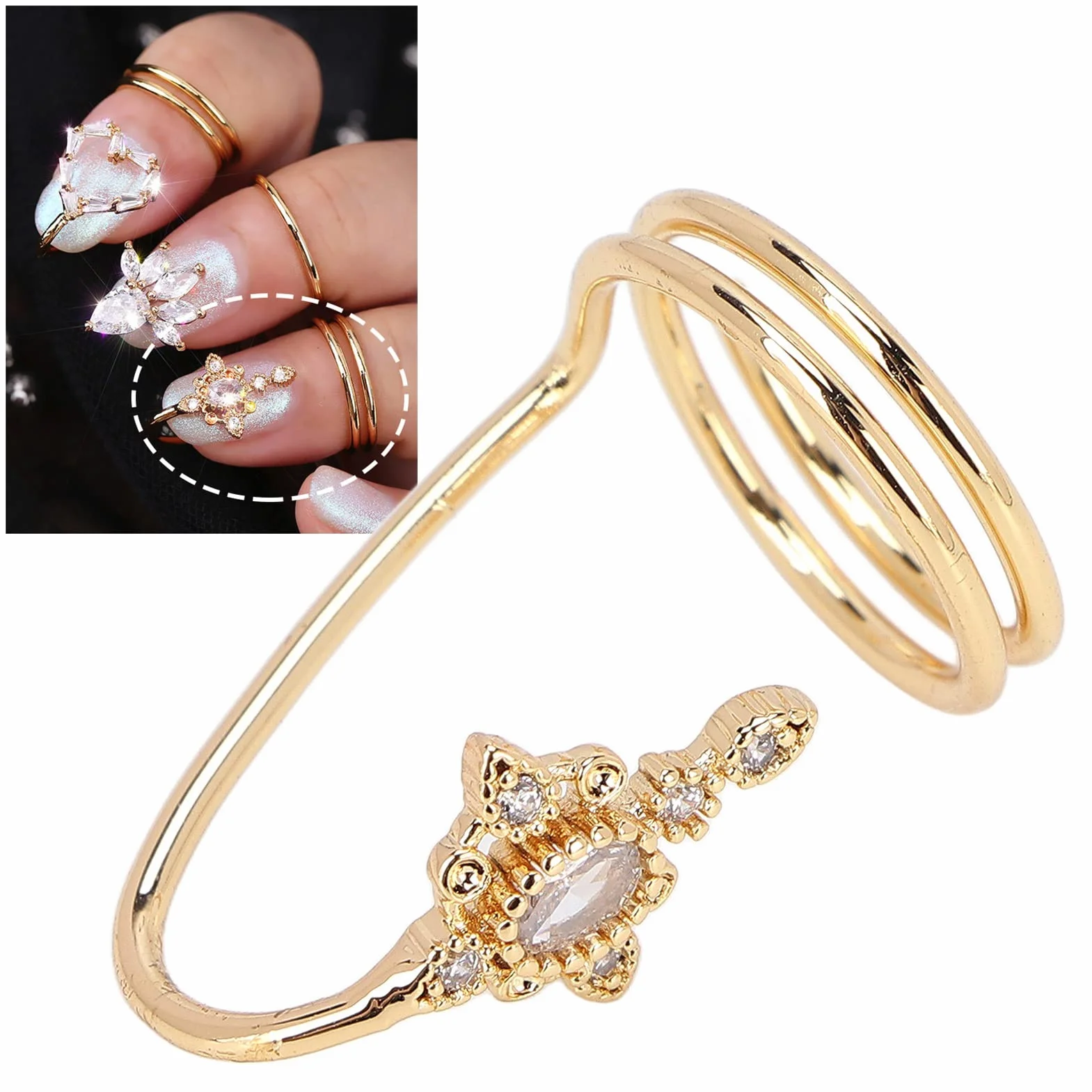 Bague à Ongles Accessoire Nail Art Fabrication Exquise 3057