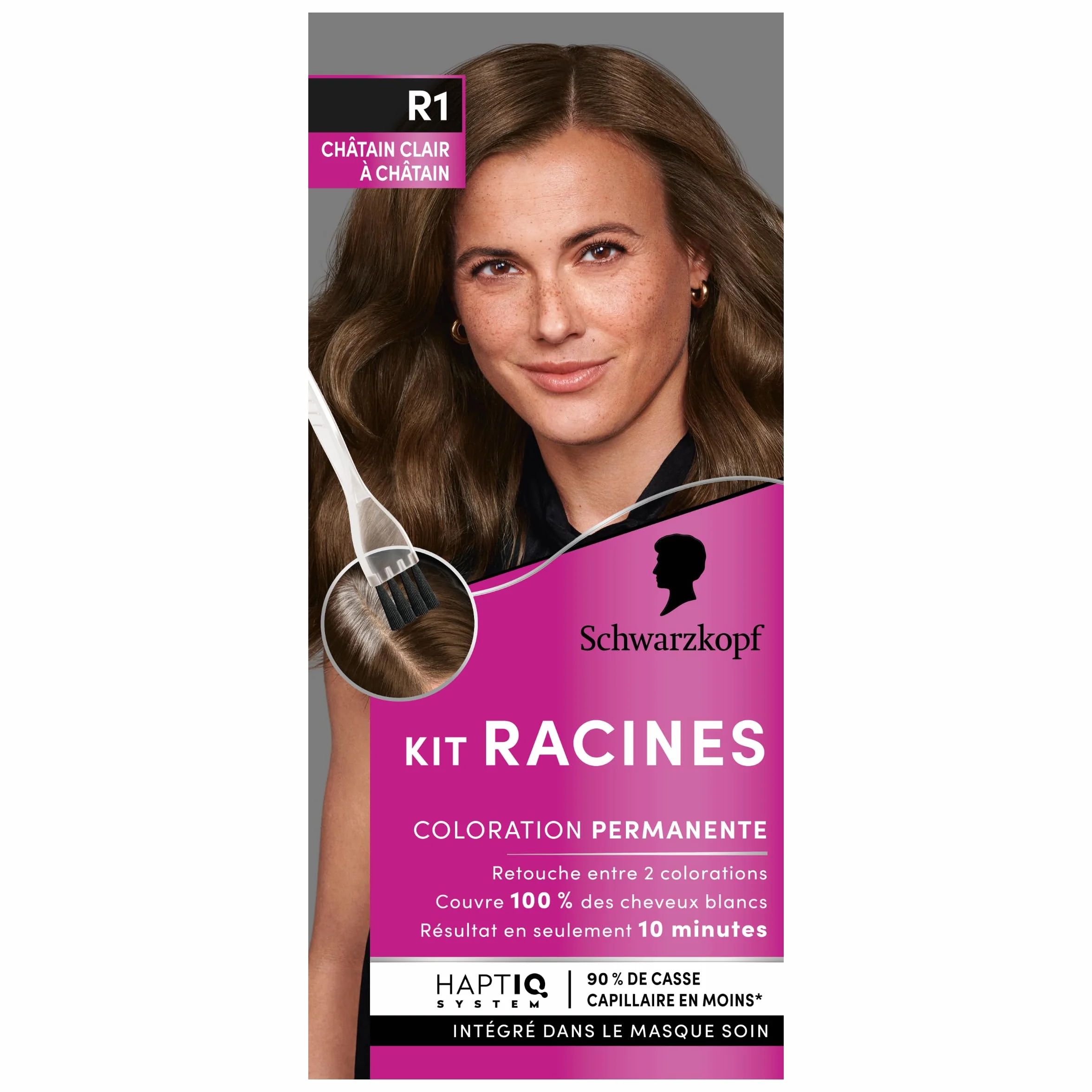 Schwarzkopf Kit Racines Coloration Permanente Châtain Clair à Châtain R1