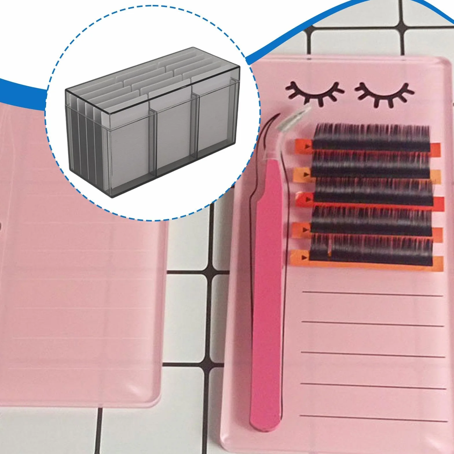 Boîte de Rangement pour Cils Contenant à Maquillage Porte-palette Étui à Faux Cils Organisateur de Plateau à 15 Niveaux Anti-poussière Adapté pour, Noir