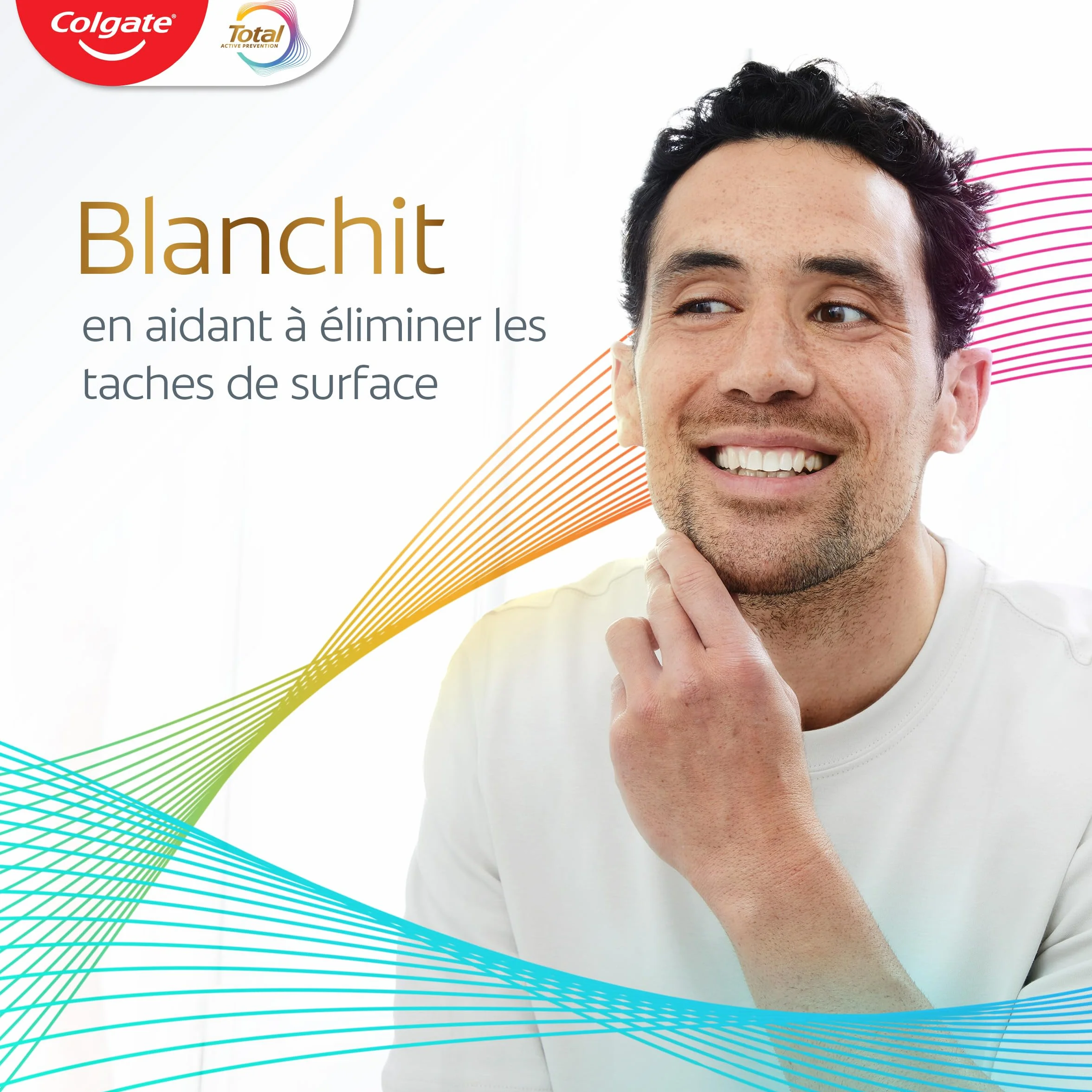 COLGATE Total Prévention Dentifrice 24h Active Blancheur Naturelle 3x75ml