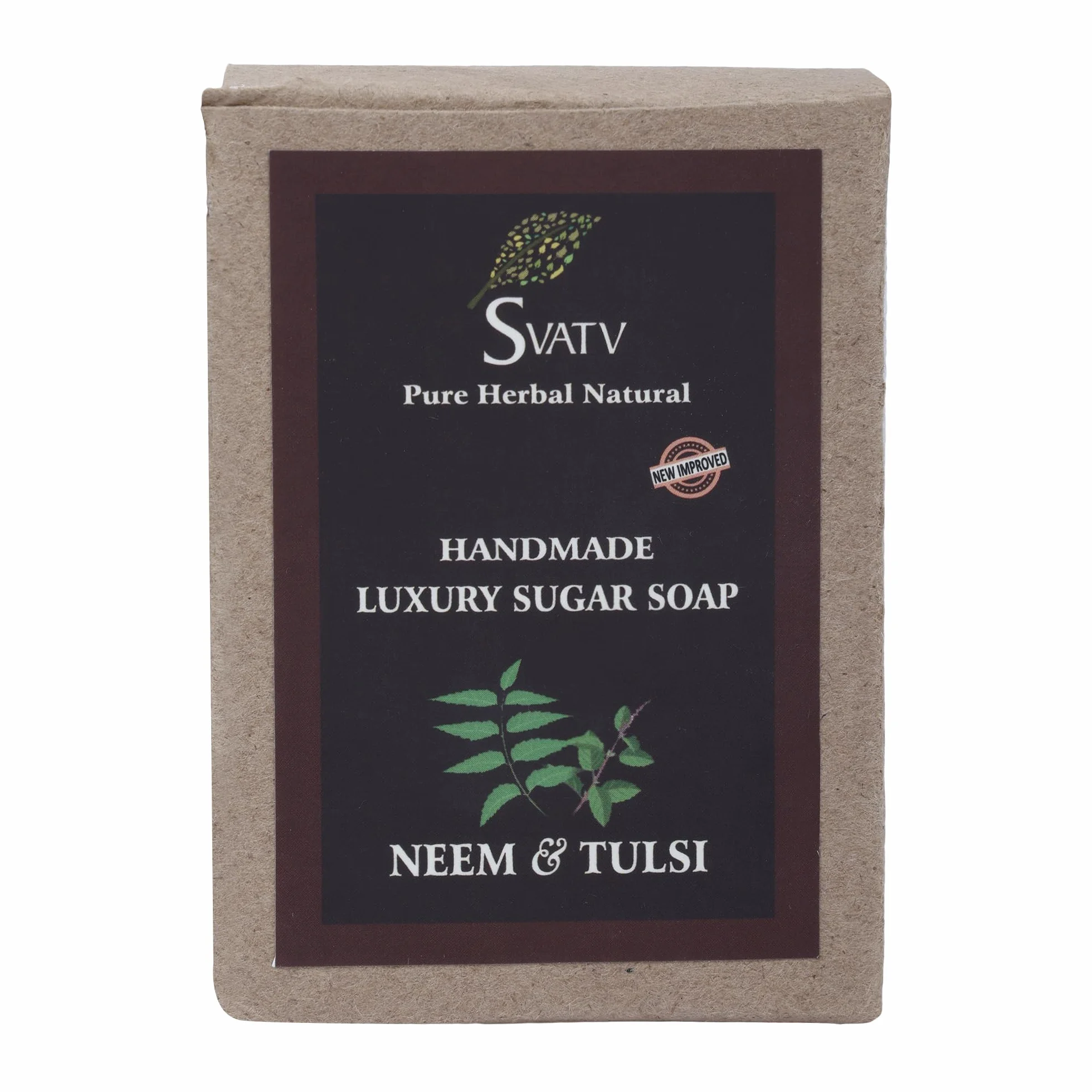 Handcrafted Savon with Neem & Tulsi Ayurvedic Herbal Body Soap Bars 125g x2