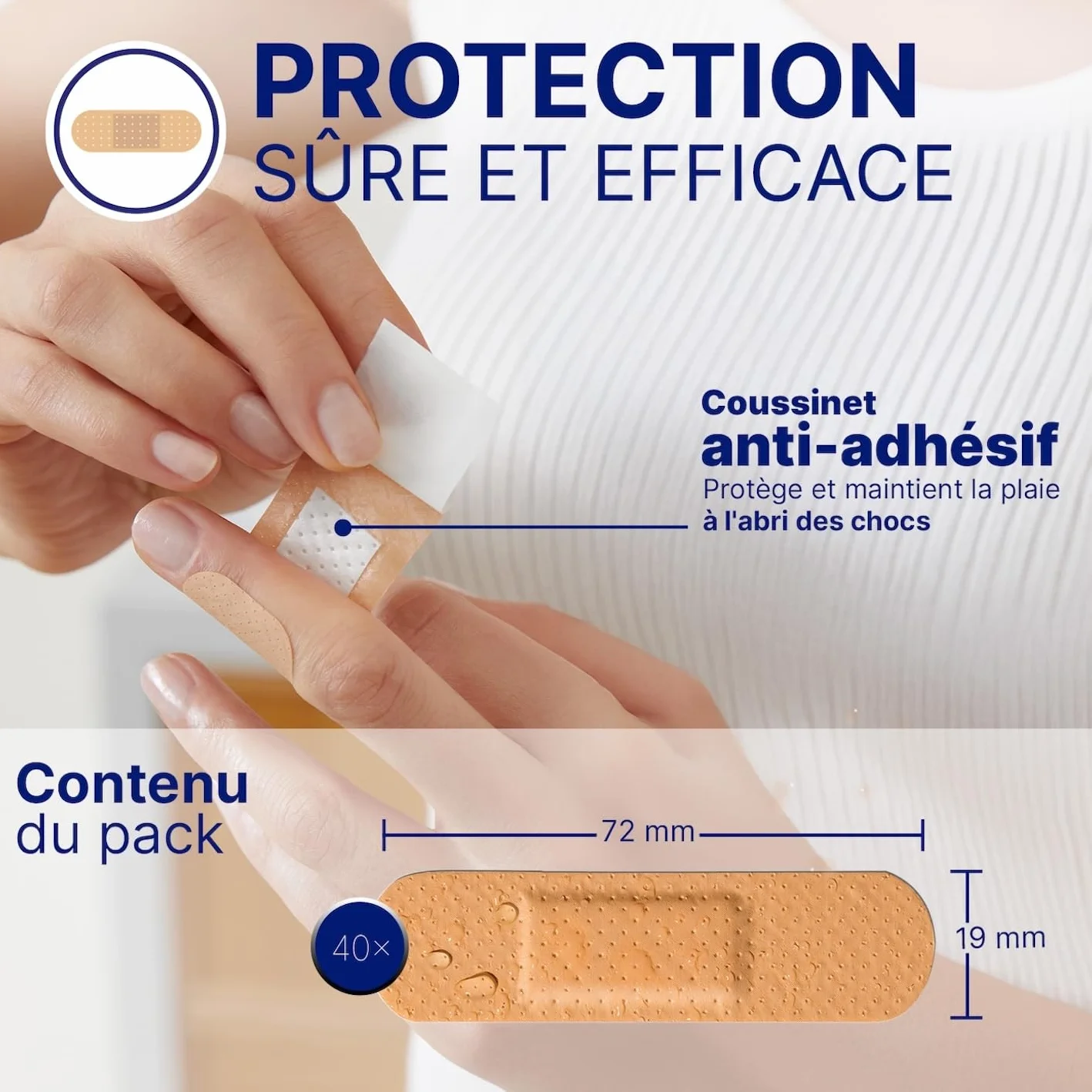 HANSAPLAST UNIVERSAL Pansements Prédécoupés Résistants à l'Eau et à la Poussière Couleur Chair 40 Pièces