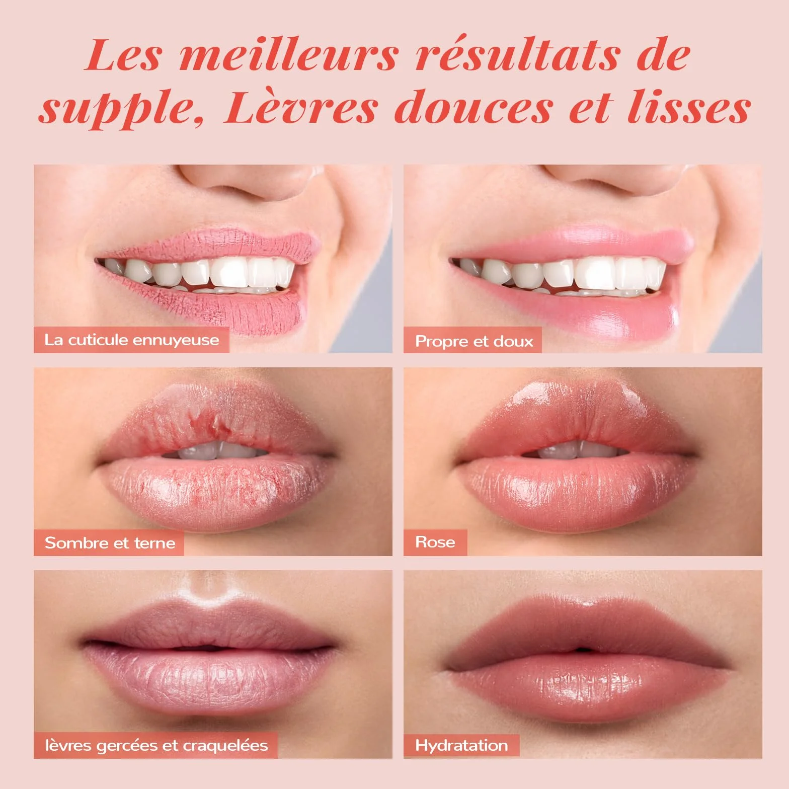Coffret gommage et baume à lèvres, masque de nuit aux céramides et à la pastèque, soin lèvres sèches et gercées