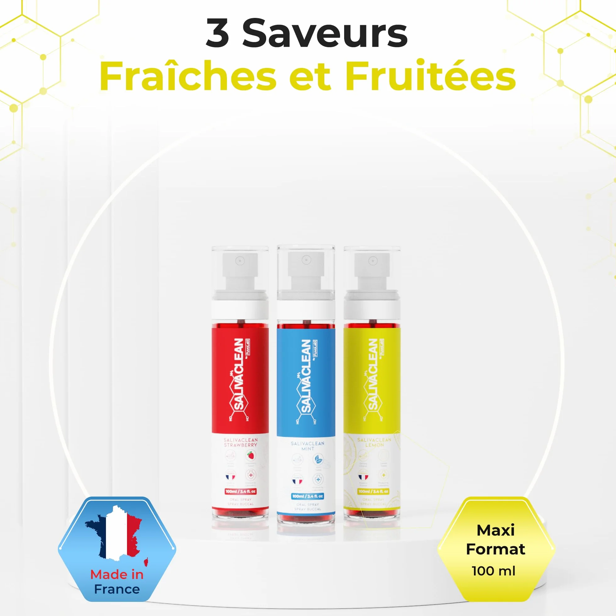 SalivaClean Anti-THC Spray Buccal 100ml Citron | Détox Salivaire Instantané | Nettoyant Salive