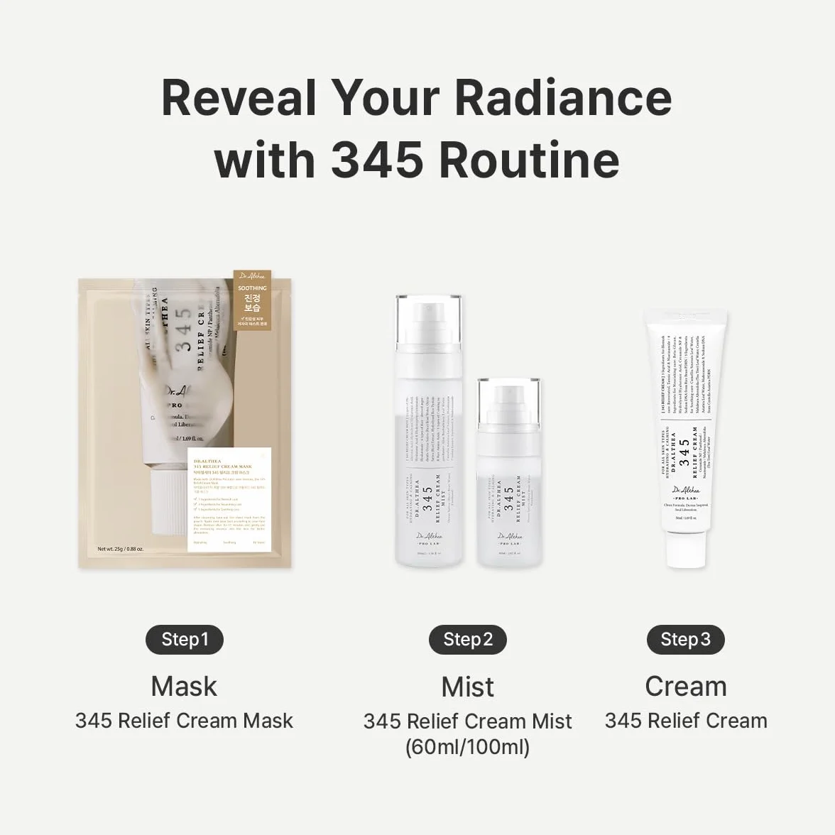 Dr. Althea 345 Relief Cream Crème Hydratante Visage Réparatrice Apaisante Peaux Imperfections PDRN Niacinamide Soin Coréen Vegan 50ml
