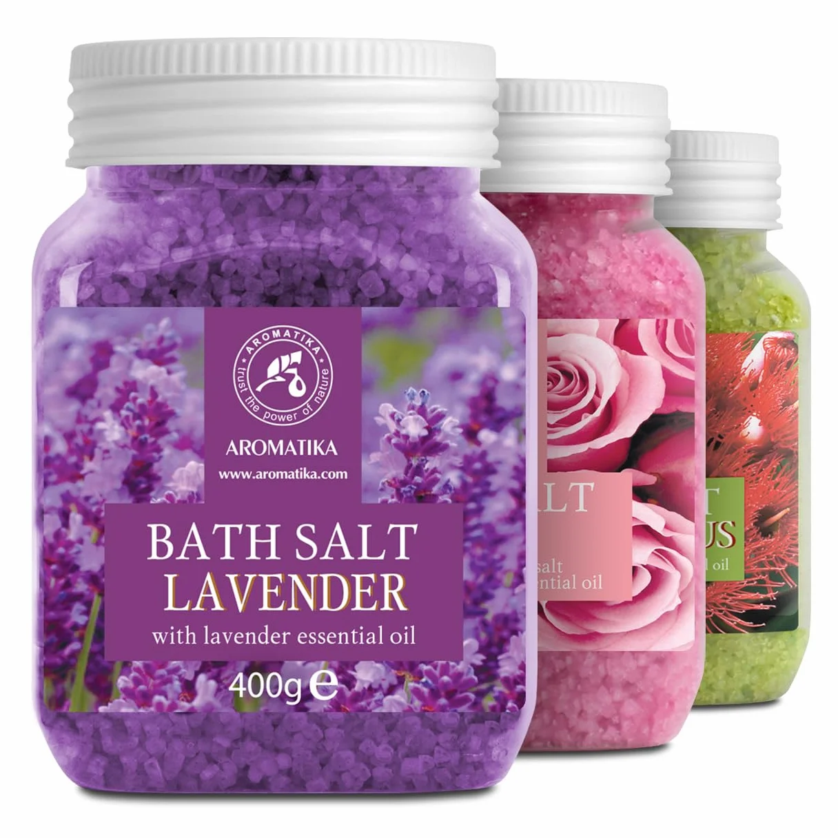 Sels de Bain Set 3x400g Lavande Rosa Eucalyptus Naturelle