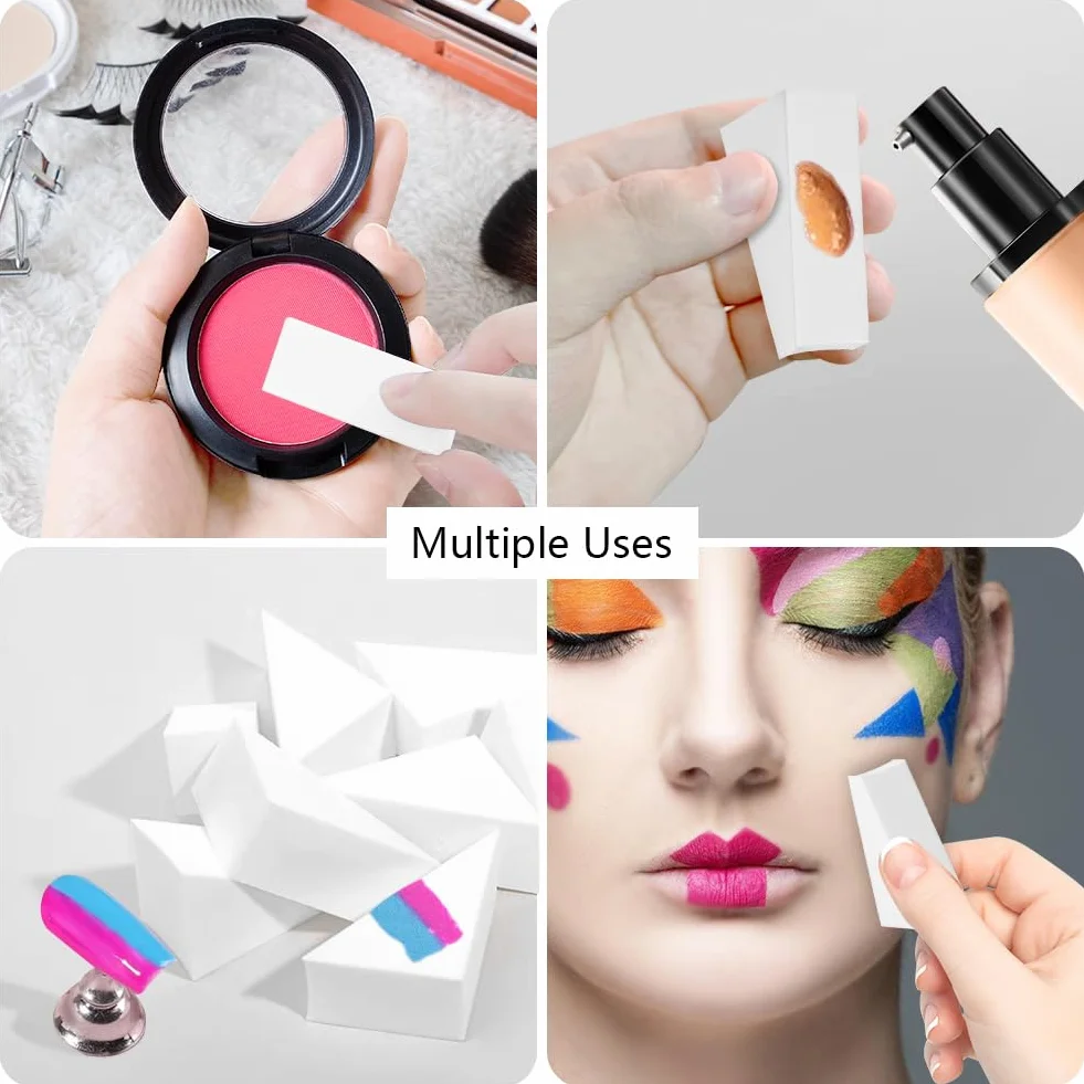 Éponges Maquillage Sans Latex en Forme de Triangle 48 Pcs - Fond de Teint, Crème Liquide, Nail Art