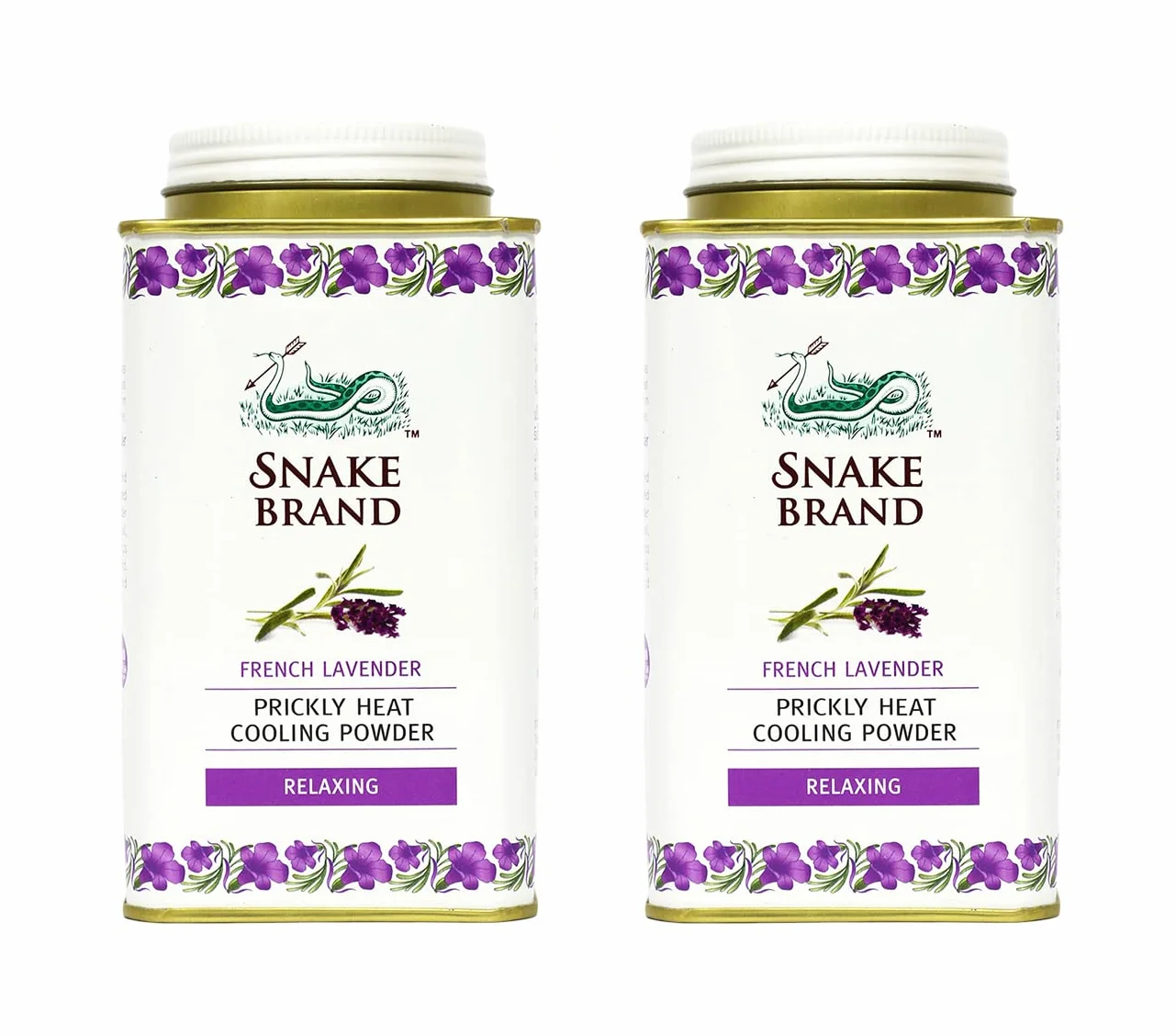 SNAKE BRAND Prickly Lot de 2 poudres pour le corps rafraîchissantes à la chaleur 140 g Lavande