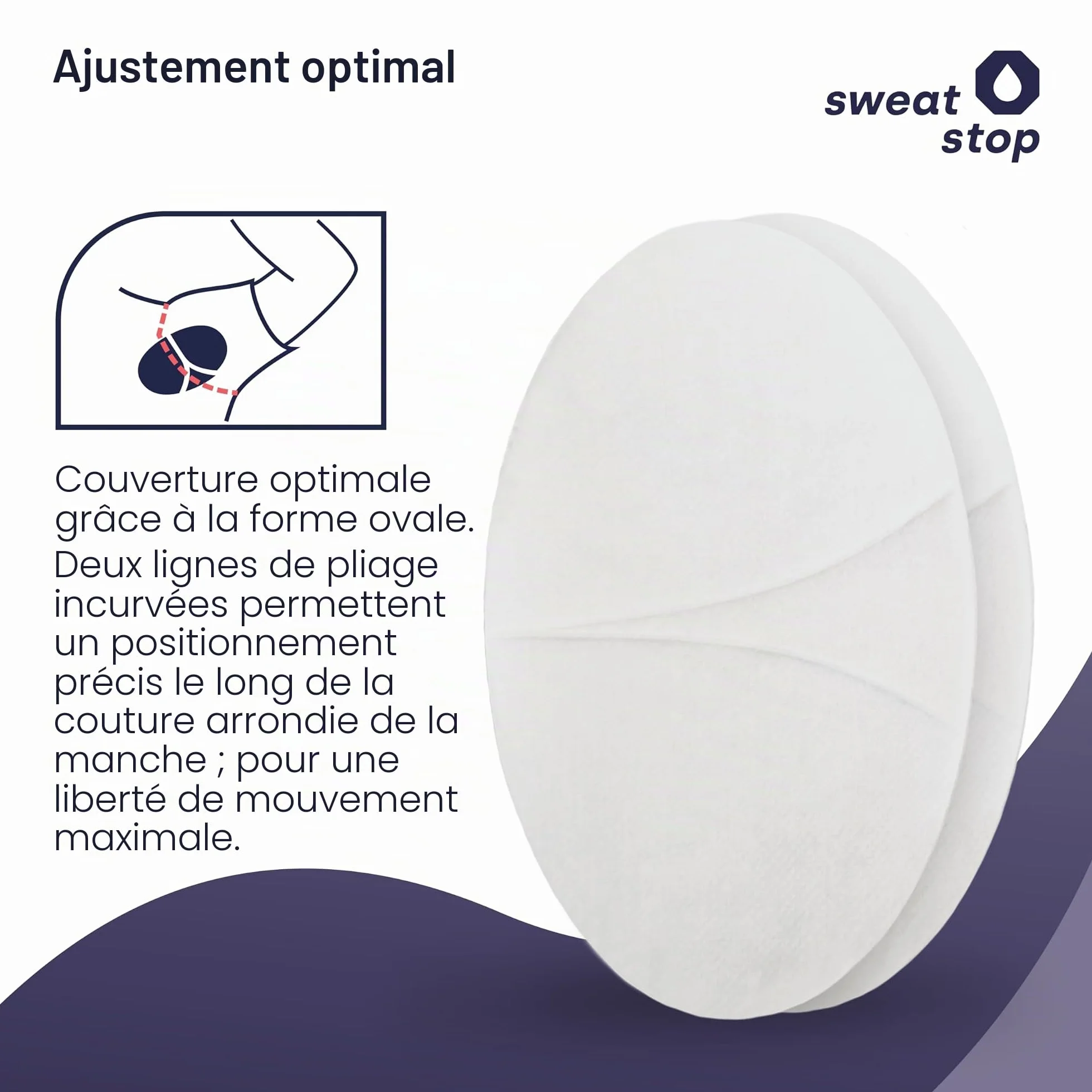 SweatStop patches anti auréoles pour les aisselles contre les taches de sueur | auto-adhésifs, absorbants et discrets - Sécurité 24h