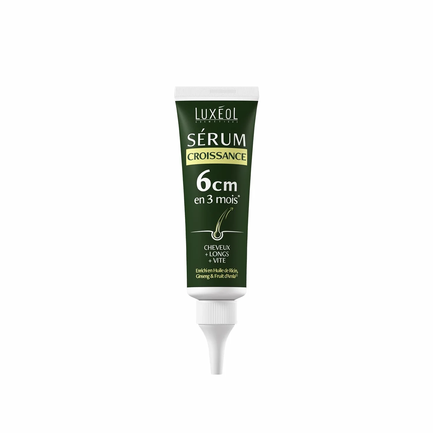 Luxeol - Sérum Capillaire Croissance - Pousse de 6cm en 3 Mois* - Des Cheveux Plus Longs Plus Vite - Cliniquement Prouvé - Formule d'Origine Naturelle - Huile de Ricin, Amla & Ginseng(3) - 50 ml