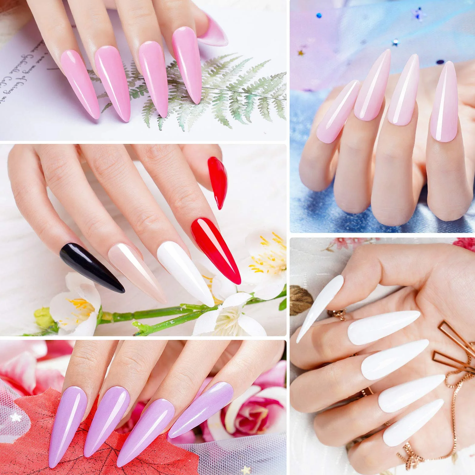 Dipping Powder Nail Kit 8 Couleurs French Dip Poudre Acrylique pour Ongles avec Base & Top Coat Activateur
