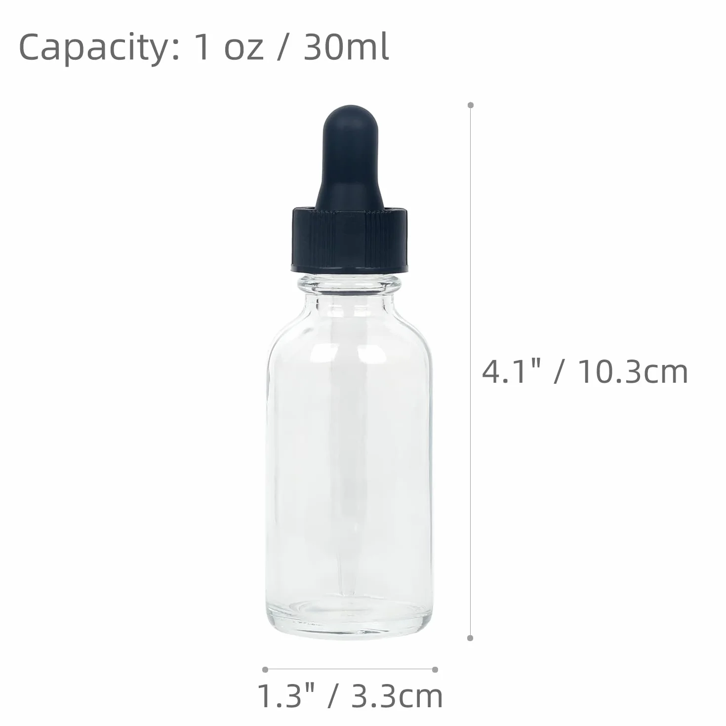 Magic Season Boston Lot de 24 flacons ronds en verre transparent avec compte-gouttes 30 ml