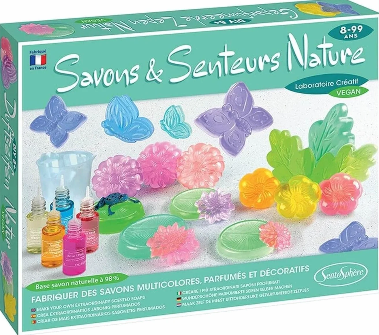 Sentosphère - Savons et Senteurs Nature - Coffret de savonnettes - kit DIY - Nénuphar, lotus, papillons ou grenouilles - A partir de 8 ans - 224
