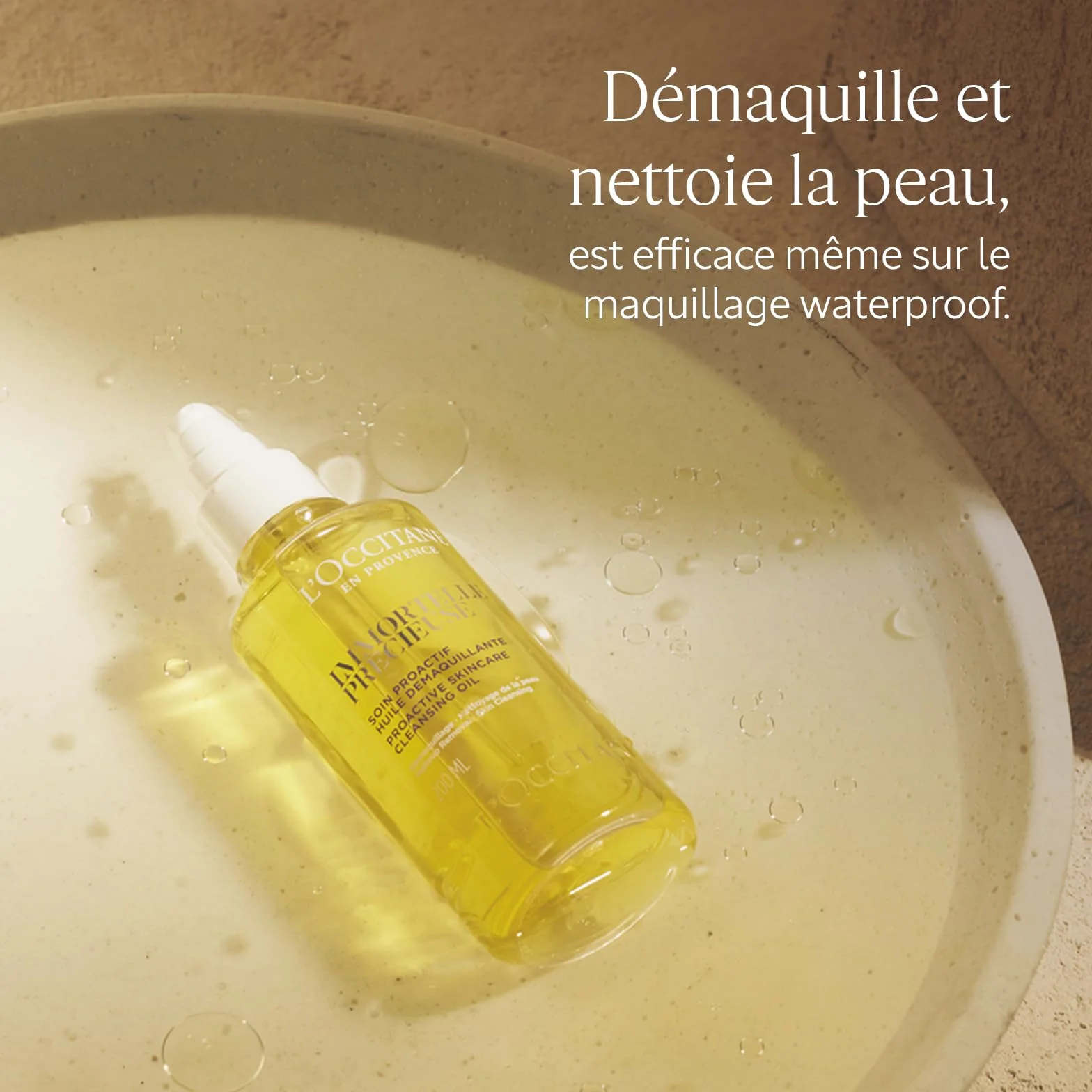L'OCCITANE - Huile démaquillante Immortelle Précieuse - 200 ml - Élimine le maquillage, même waterproof - Fabriqué en France