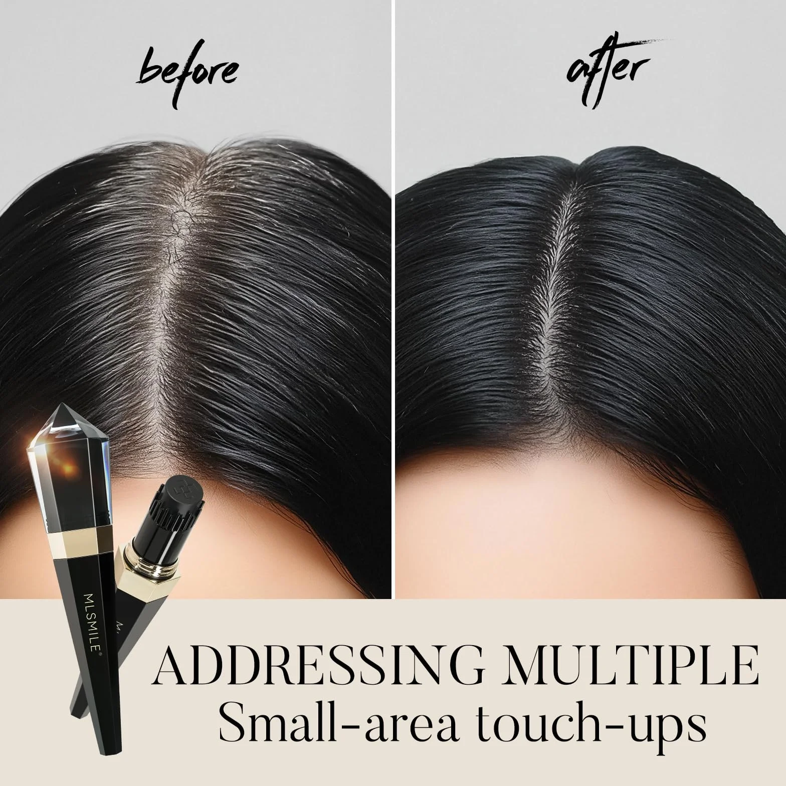 Peigne Colorant Capillaire Correcteur 2-en-1 Marron Foncé Résistant à l'Eau