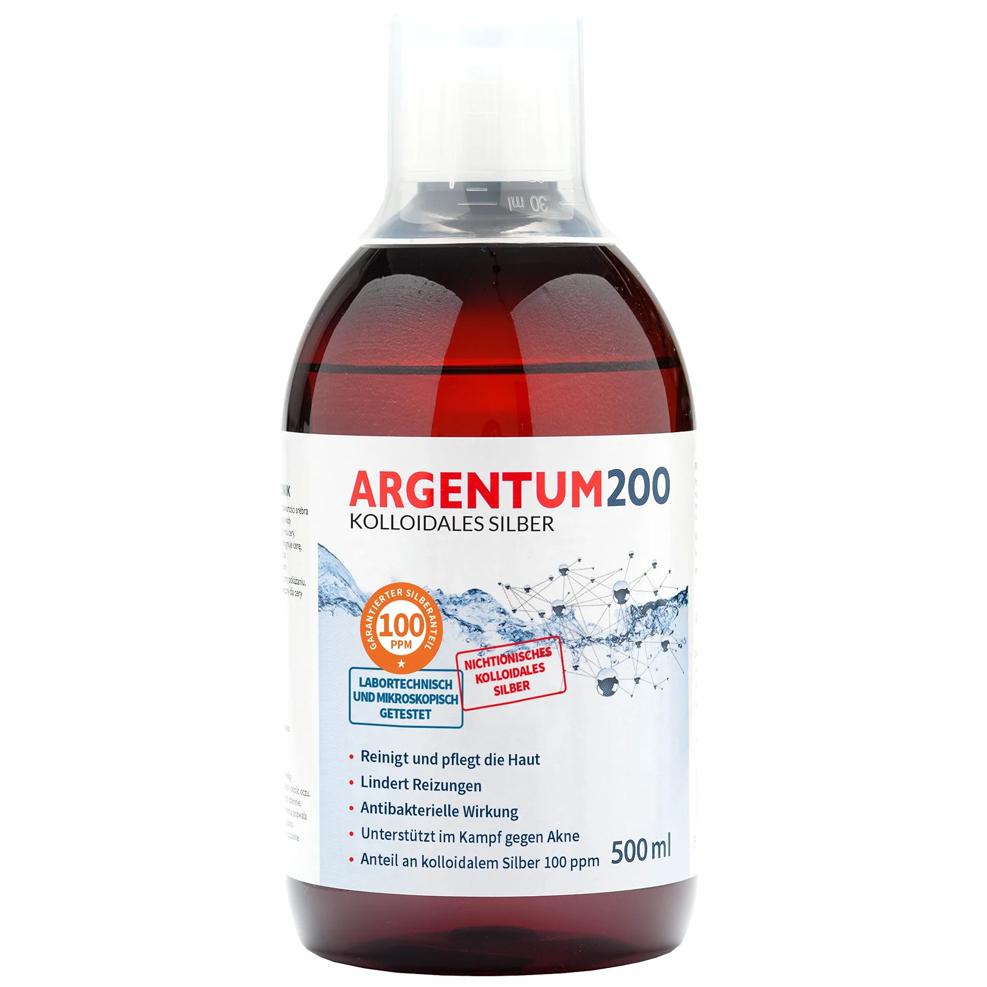 Argent colloïdal 100 ppm, 500 ml