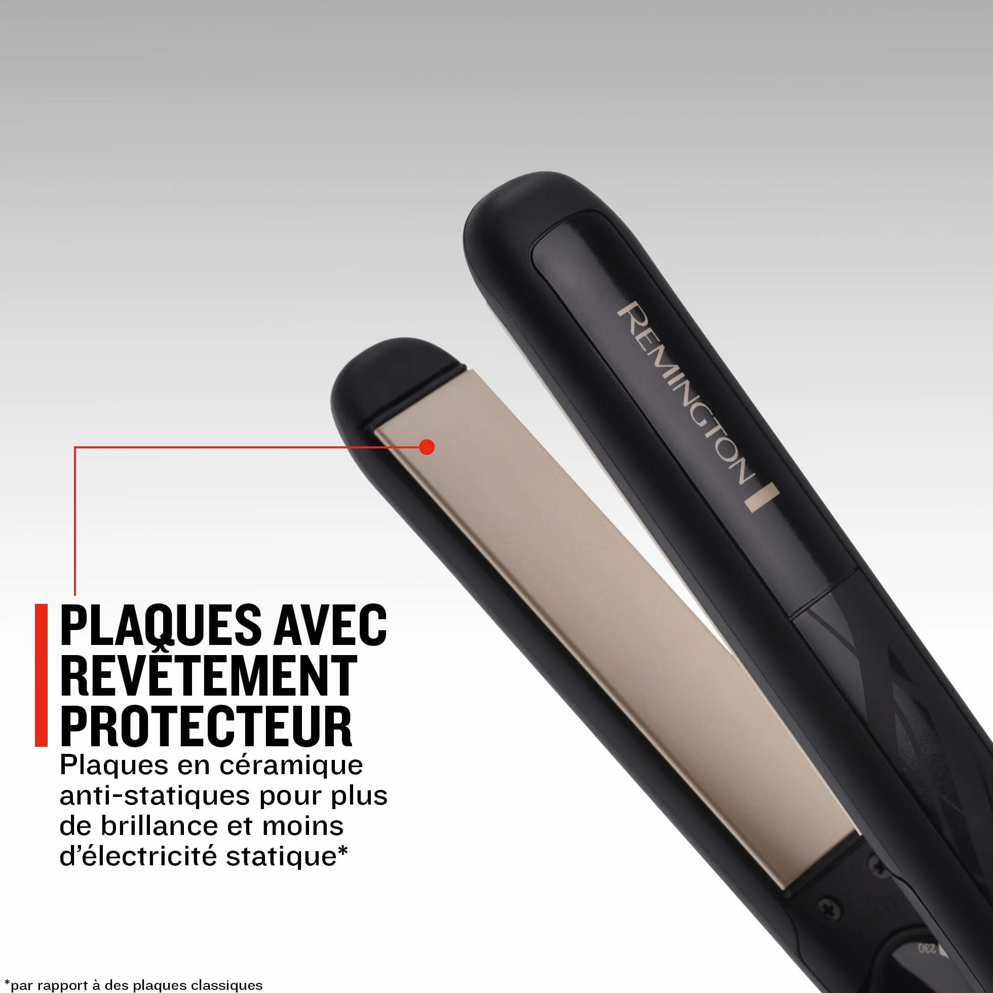 Remington Fer à Lisser S3500 Lisseur Cheveux Céramique Tourmaline Antistatique 4X Protection
