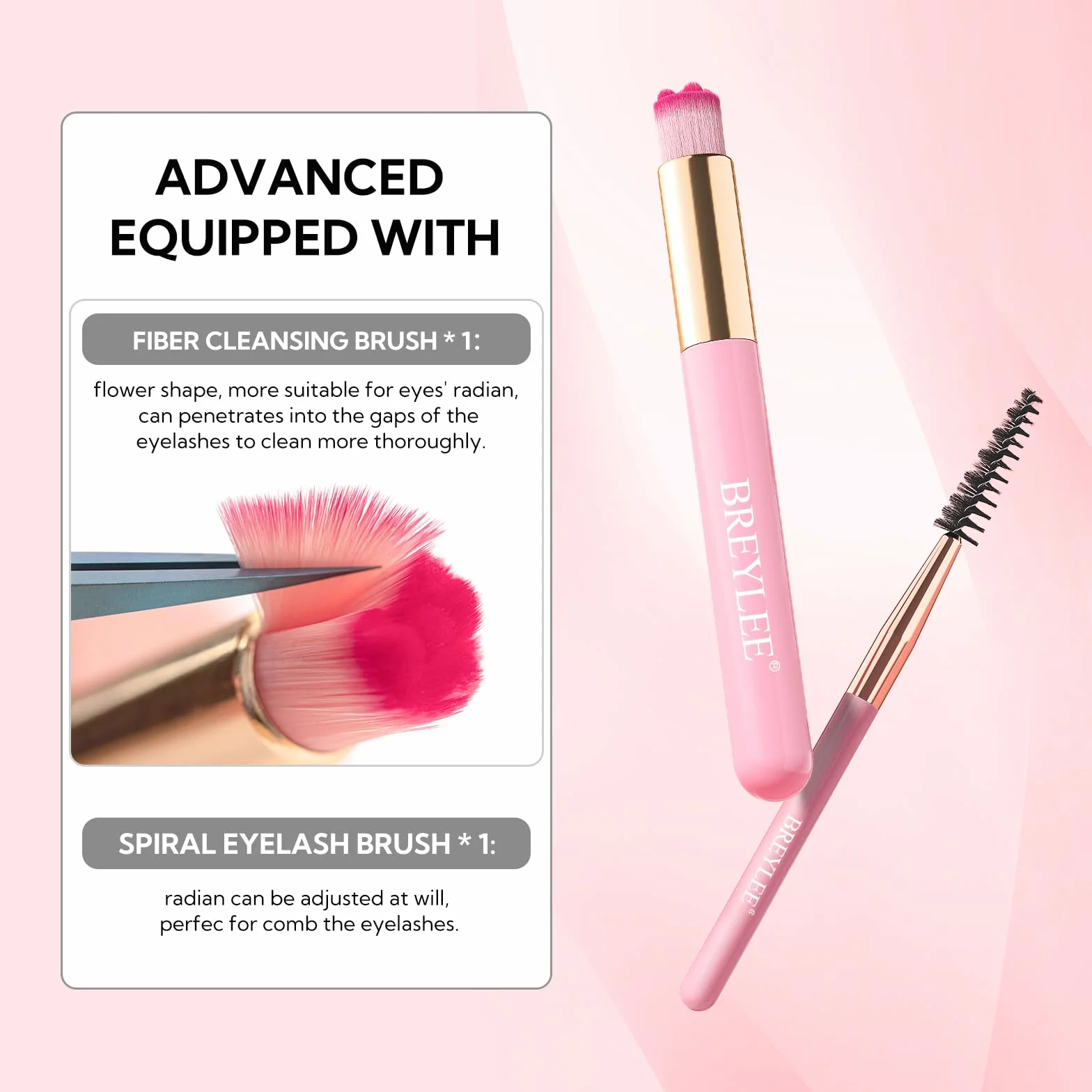 BREYLEE Shampooing pour cils 60 ml, nettoyant pour extensions de cils, sans parabène