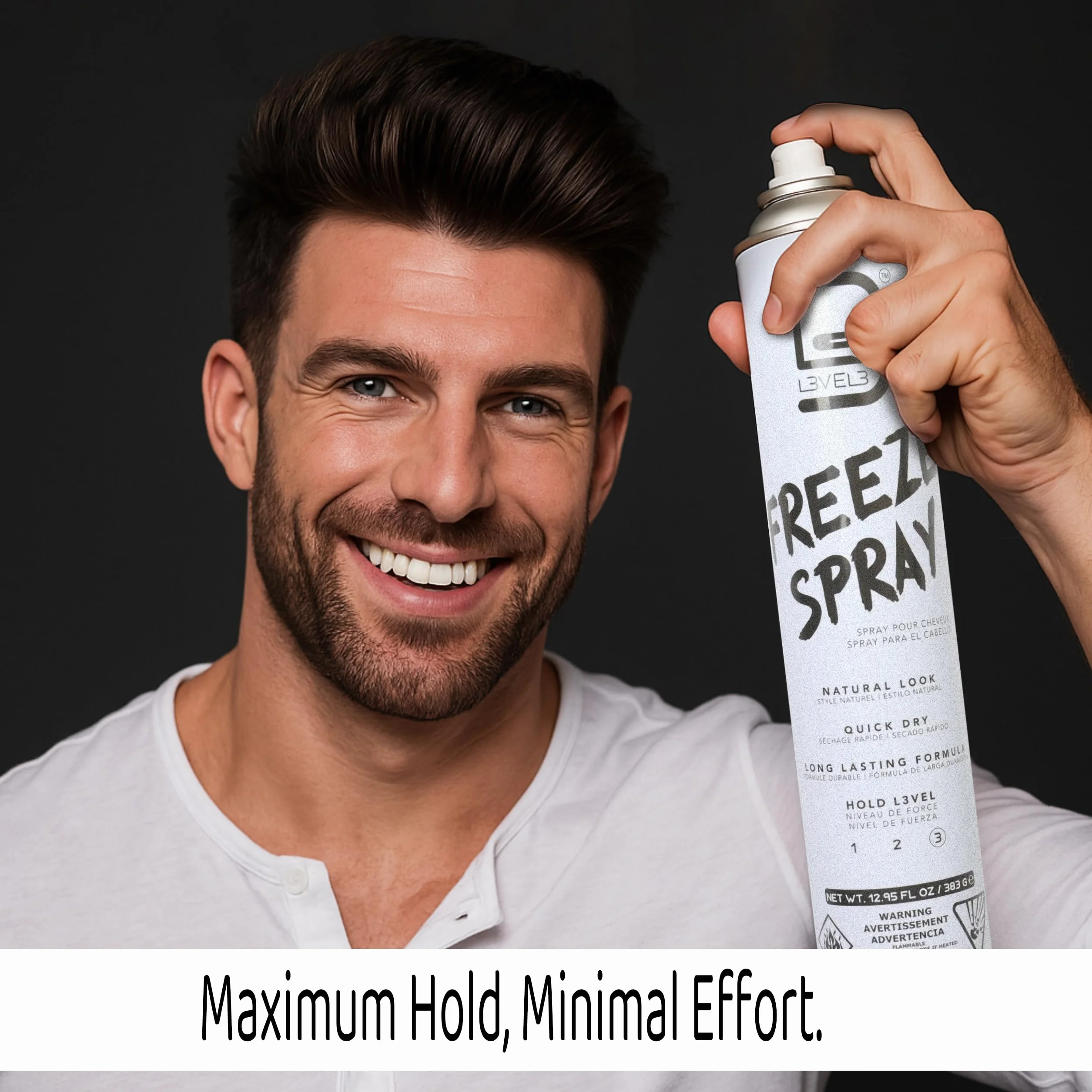 L3 Spray pour cheveux Level 3 - Longue durée et forte - 400 ml