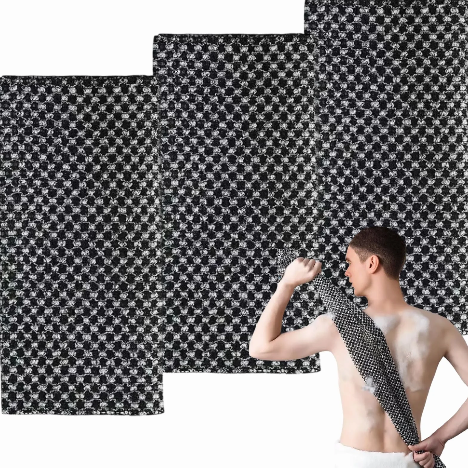 Serviettes Exfoliantes Japonaises pour le Dos, Peaux Sensibles et Rugueuses