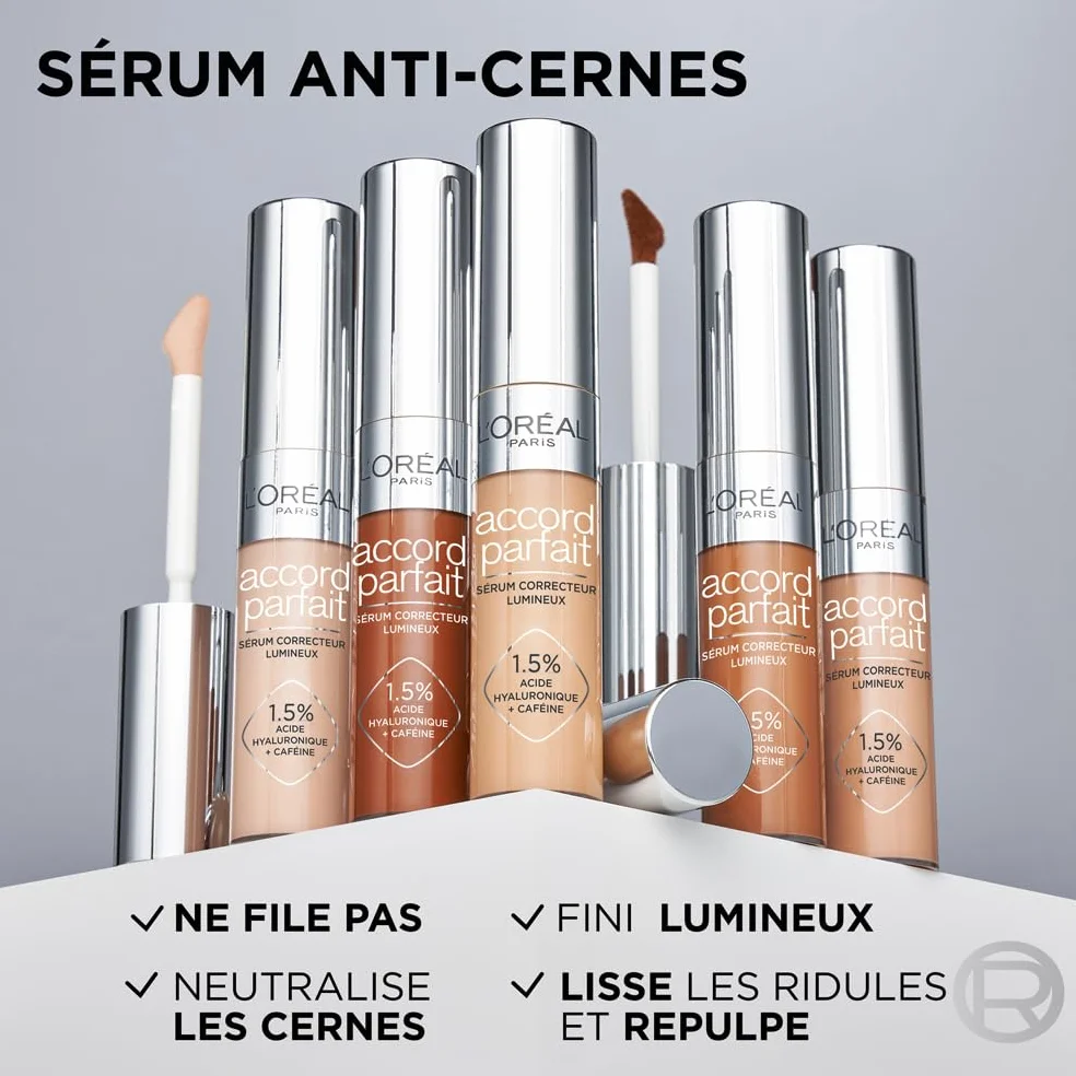 L'Oréal Paris Sérum Correcteur Lumineux Acide Hyaluronique Caféine Teinte 5D 11 ml