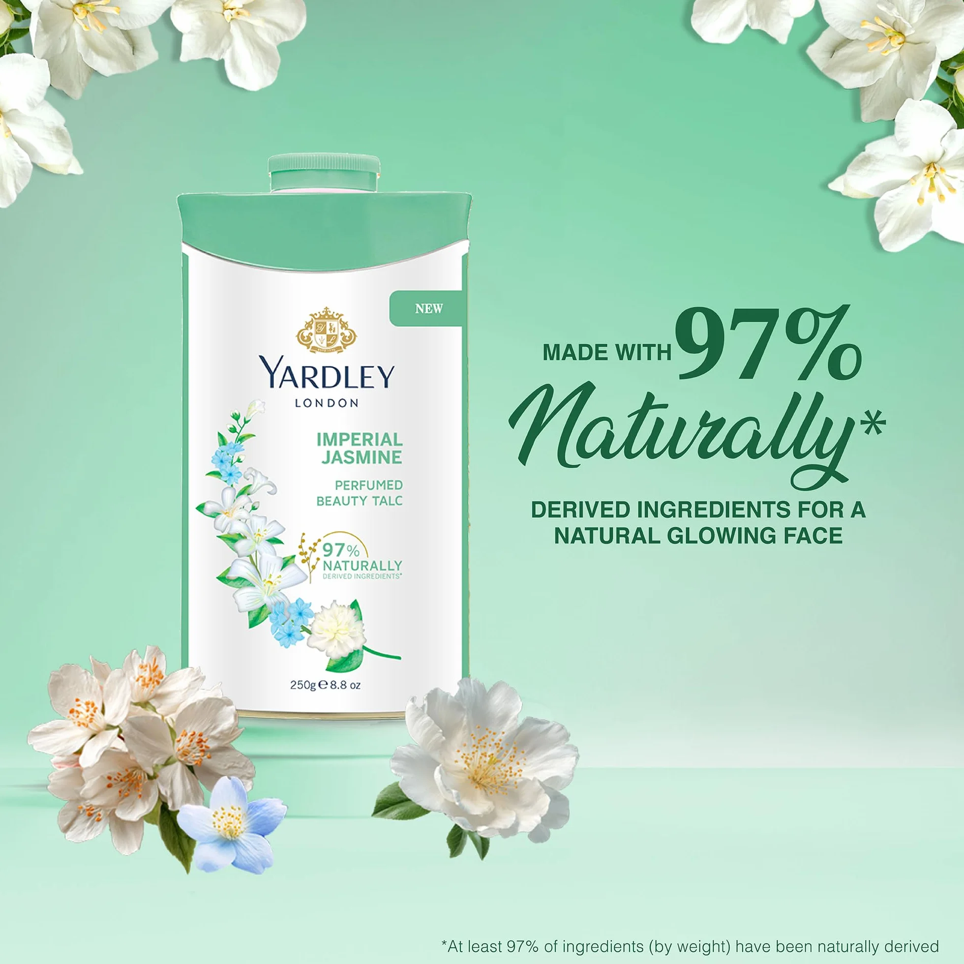 Yardley London Talc parfumé au jasmin 250 g désodorisant