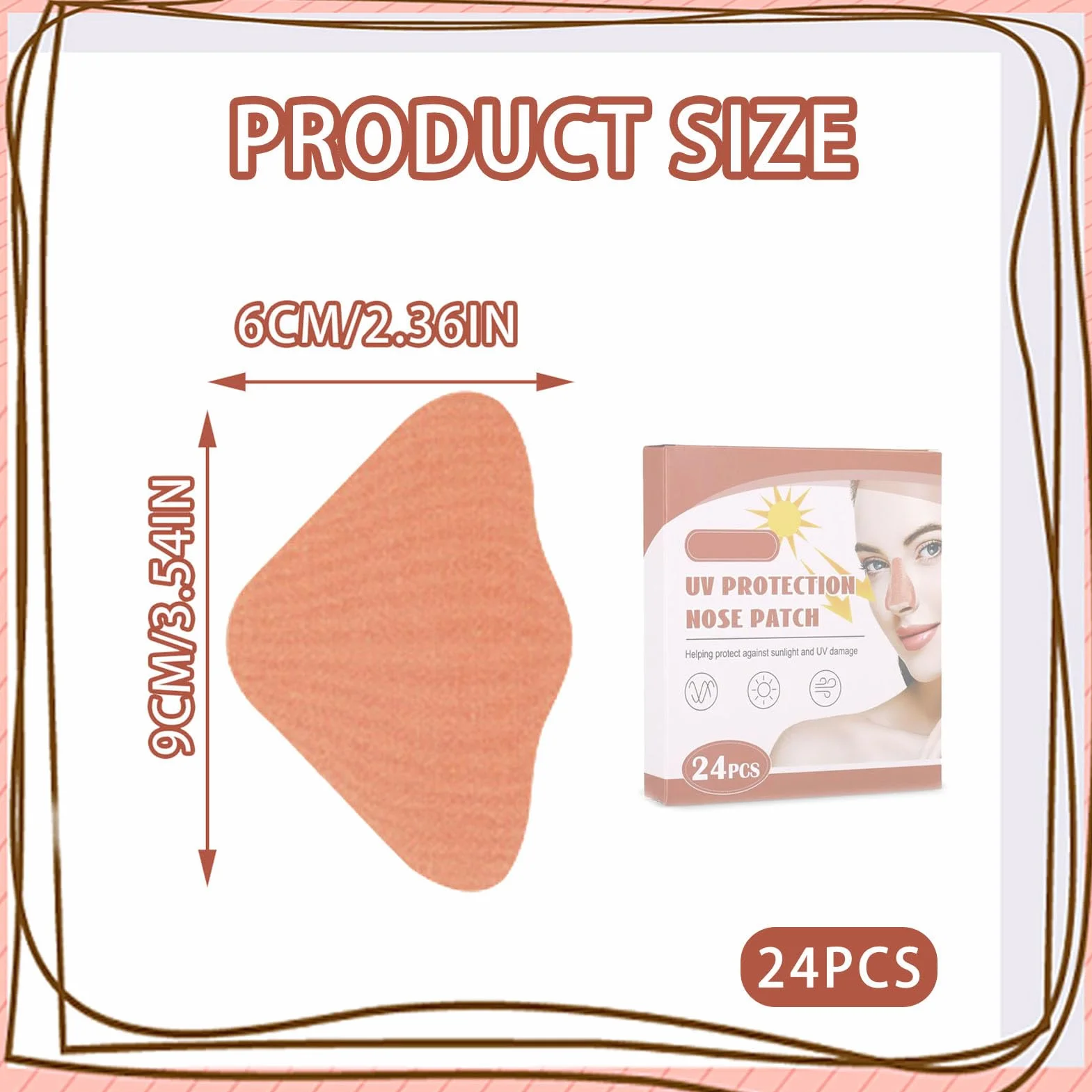 Patchs de Protection Nasale Anti-UV 24 Pièces pour Course, Alpinisme, Randonnée, Cyclisme
