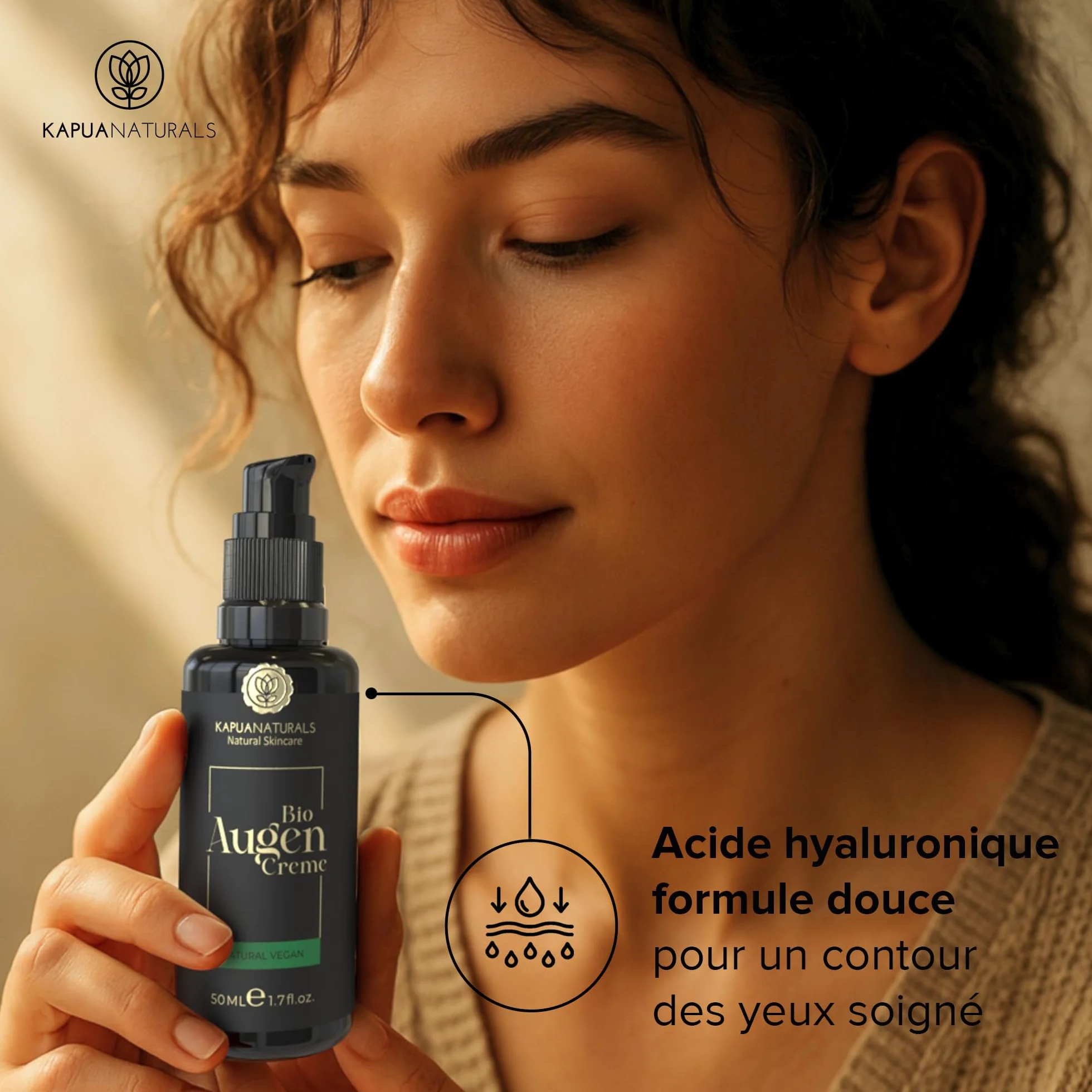 Crème pour les yeux BIO 50 ml Acide hyaluronique anti-rides anti-cernes soin régénérant