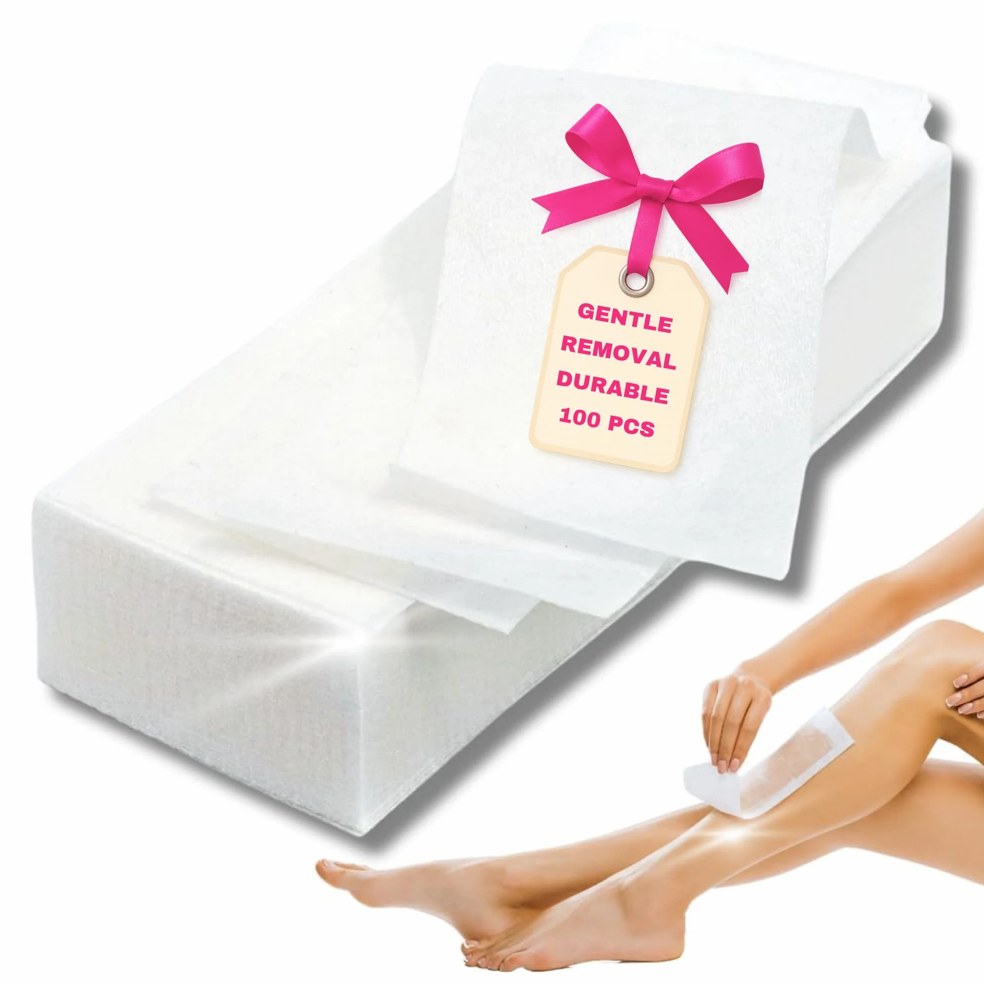 LALILL Bande de Cire Epilation 100 Pièces - Visage, Corps, Maillot - Bandes Non Tissées pour Cire Chaude, Épilation à Froid