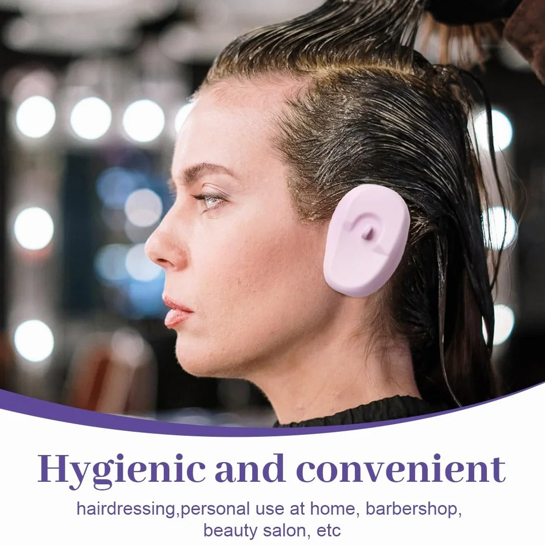Protège-oreilles en silicone étanches pour lavage cheveux 5,5 x 8 cm