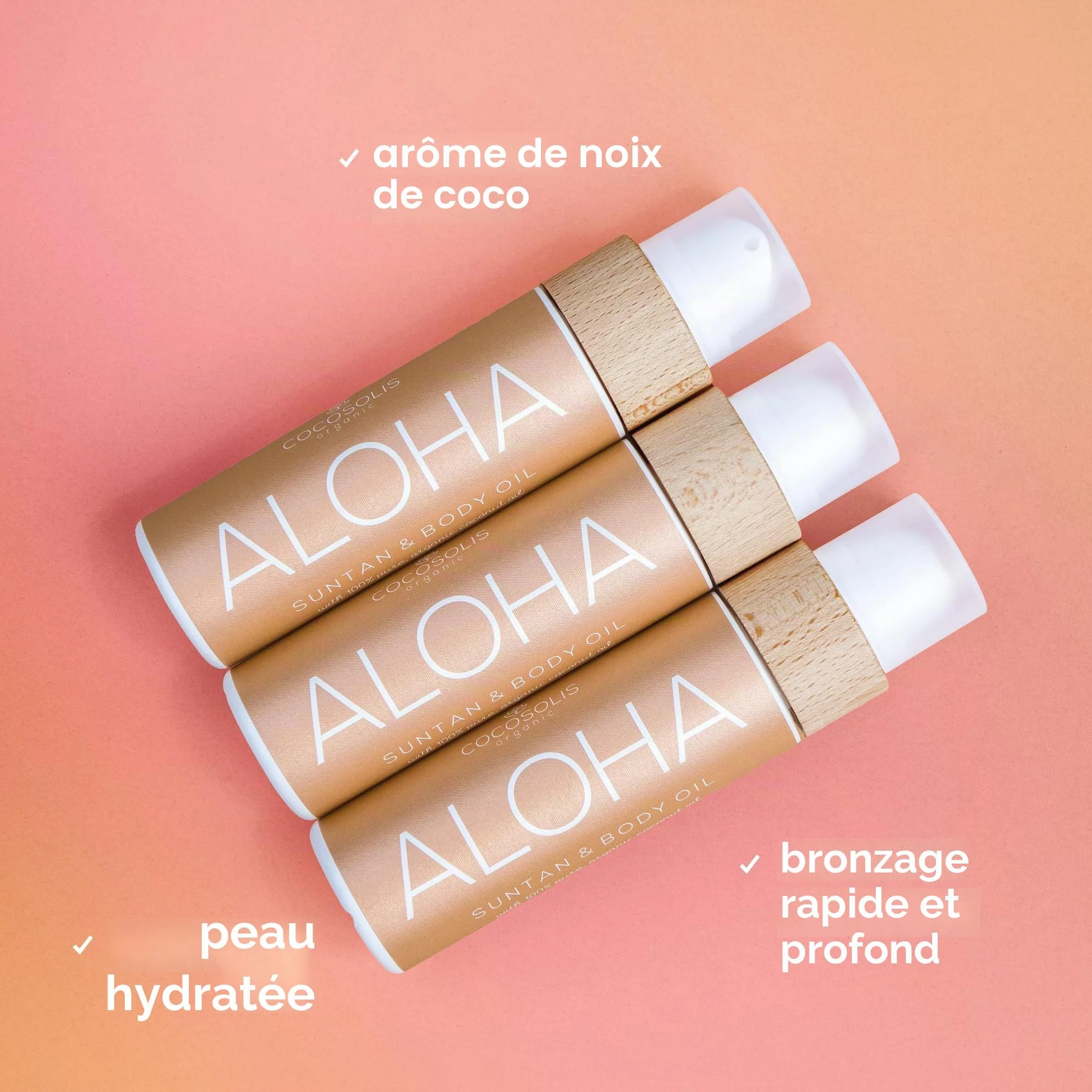 COCOSOLIS ALOHA accélérateur de bronzage huile bronzante bio noix de coco 110 ml