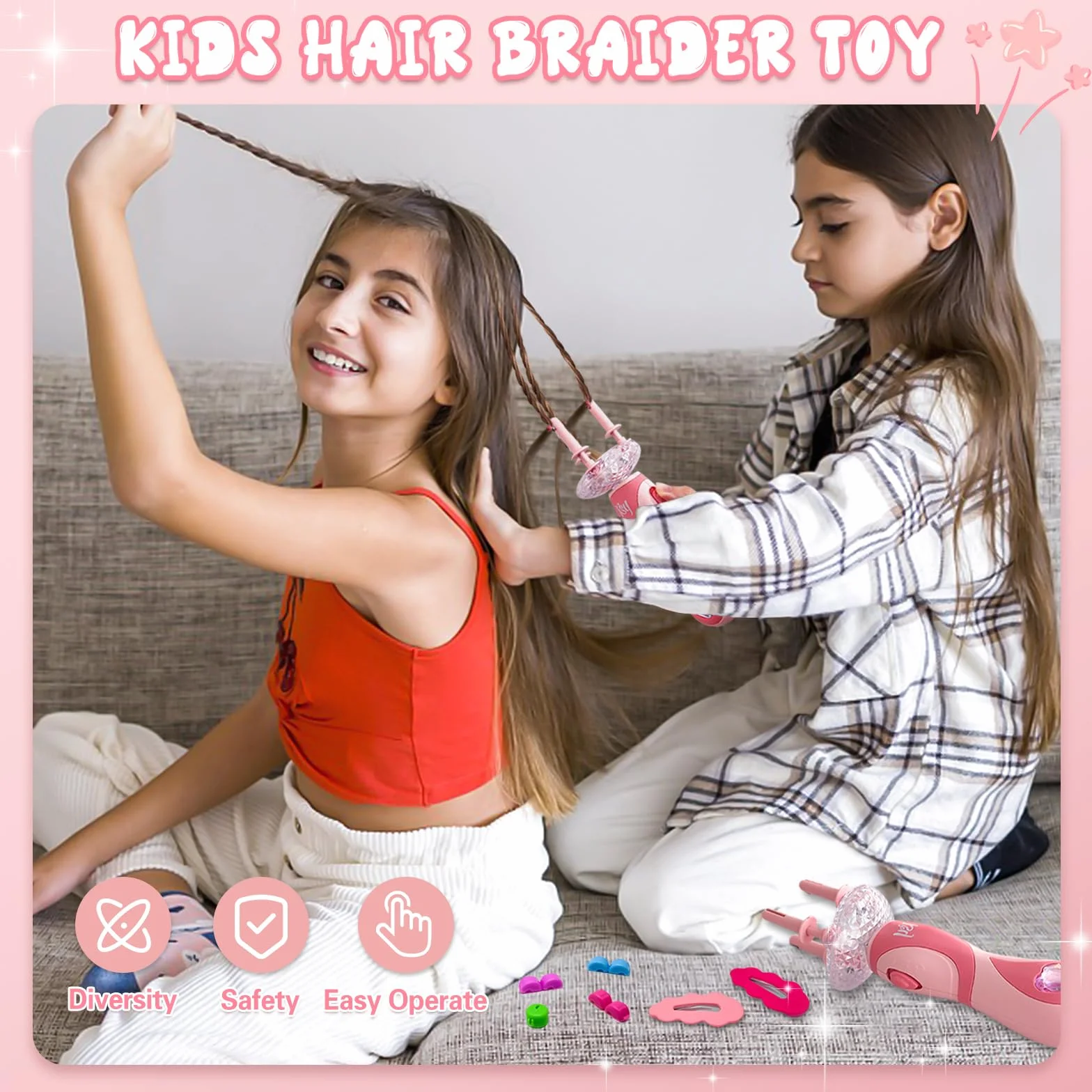 Machine à Tresser les Cheveux Automatique, Appareil à Tresser les Cheveux pour Fille, Kit Coiffure Enfant