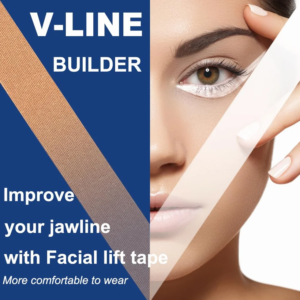 Akissos Face Tape Bande de Kinesiologie Visage Lift Anti Wrinkle Patches Neck Tape 2.5cm*5m