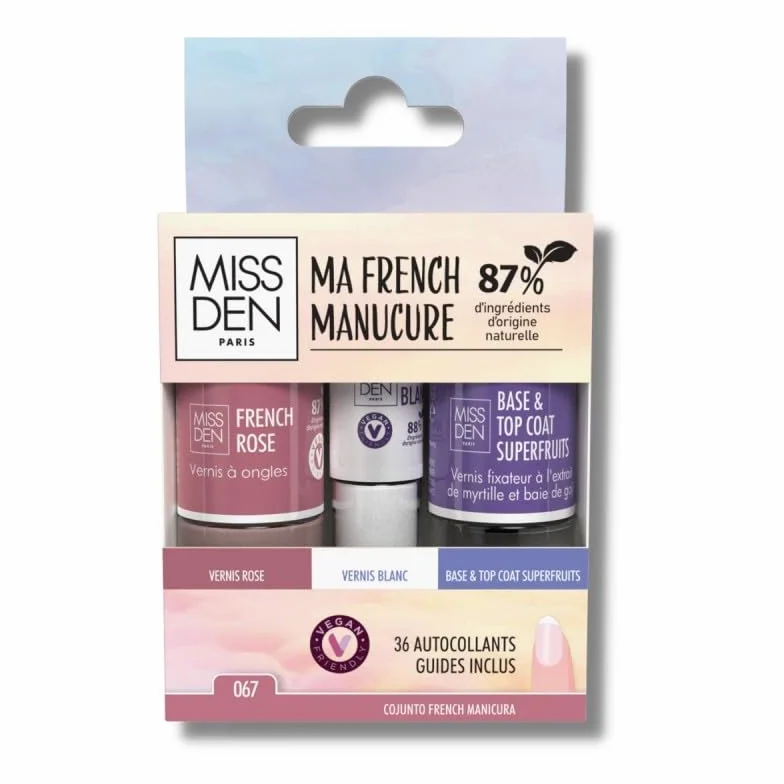 Miss Den Kit French Manucure - Autocollants Guides Inclus
