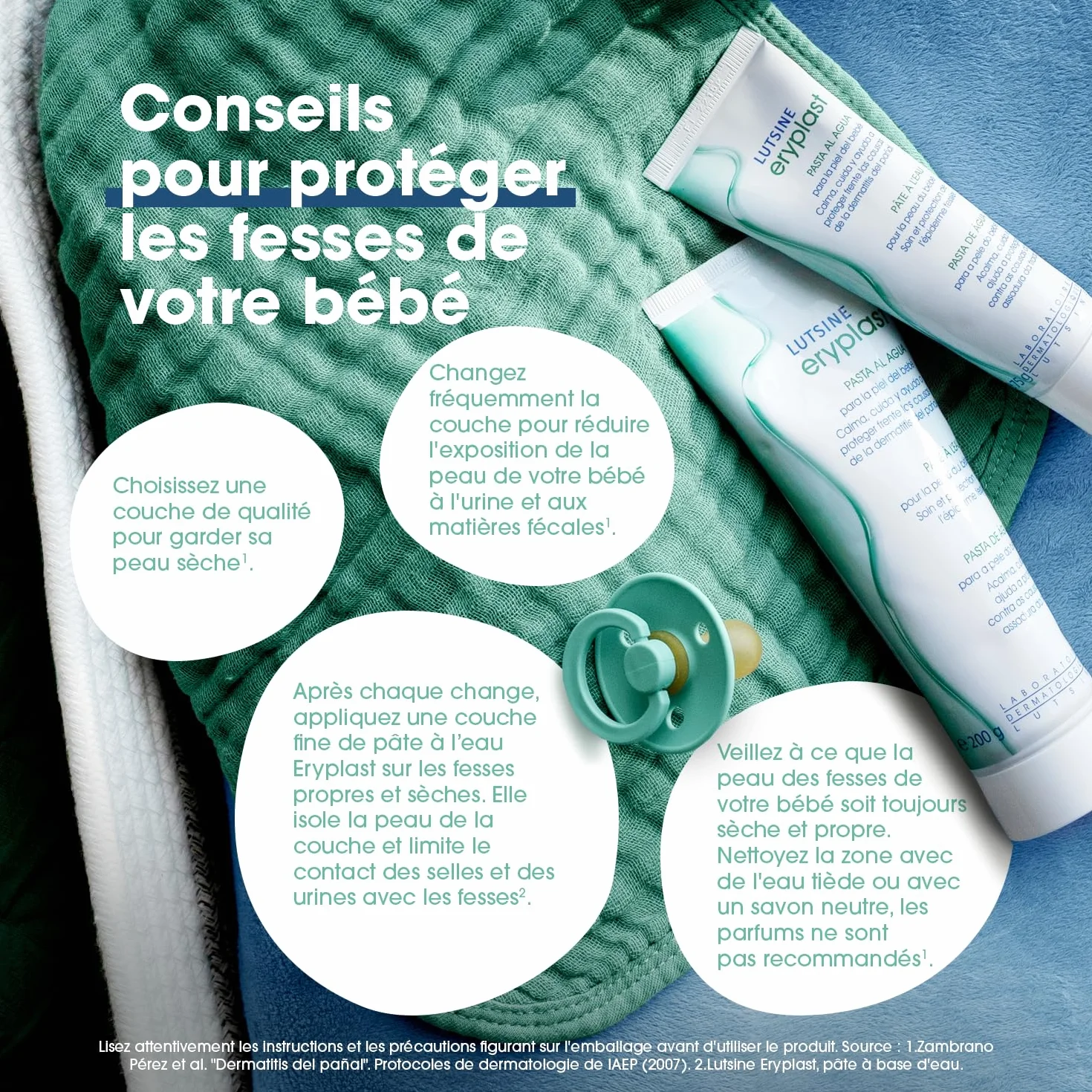 Eryplast Pâte à l’eau 200 gr - Soin érythèmes fessiers, rougeurs, irritations - Hypoallergénique, sans parfum
