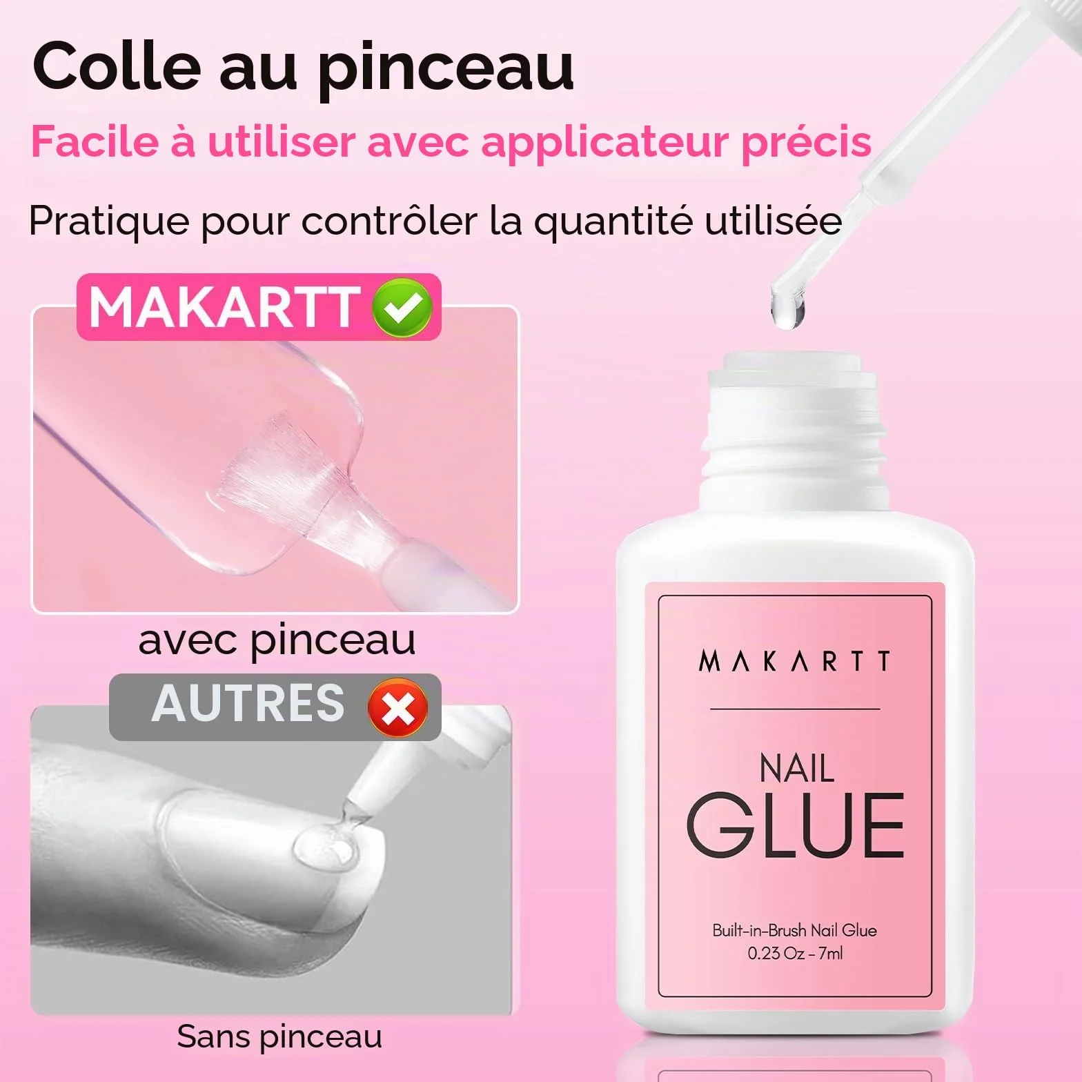Makartt Colle Faux Ongles Extra Forte 7ml Professionnelle pour Ongles Acryliques Longue Tenue